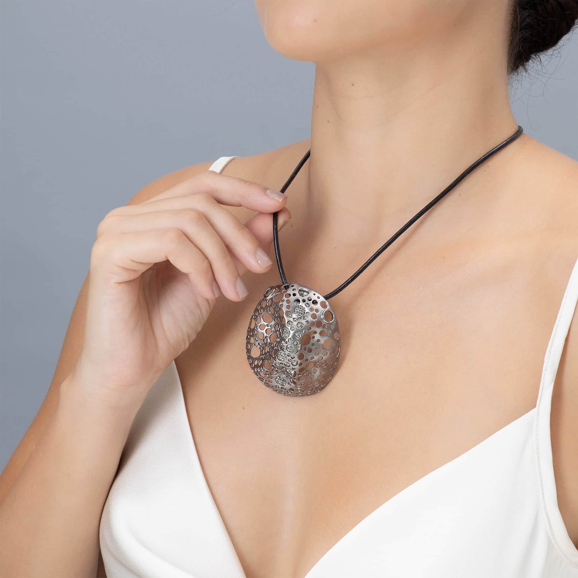 Boreas Singular Edition Silver Pendant with Green Sapphires