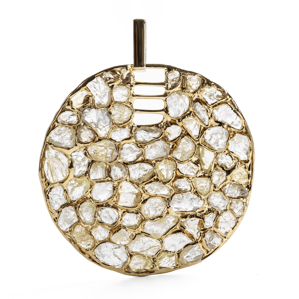 Zellige Singular Edition Natural Chrysoberyl Mosaic Silver Pendant
