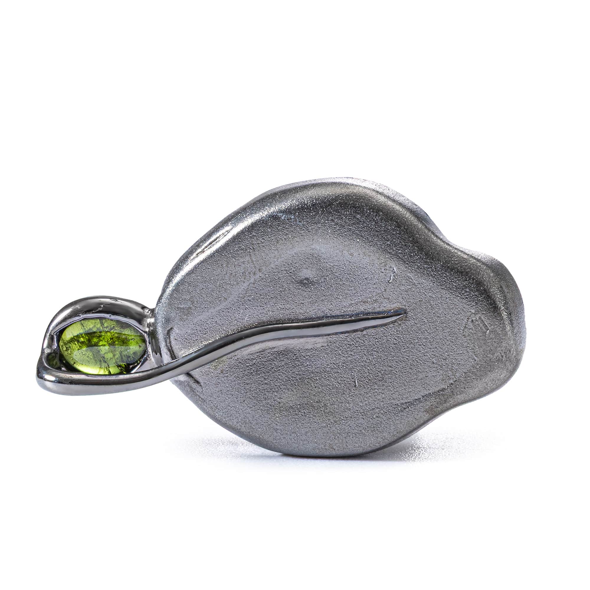 Anima Sterling Silver Pendant with Ancient Mediterranean Limestone Maskette & Green Tourmaline