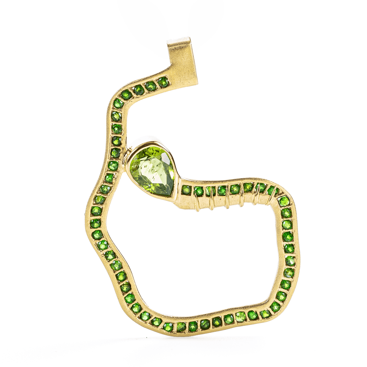 Fulgens Singular Edition Natural Peridot & Tsavorite Silver Pendant
