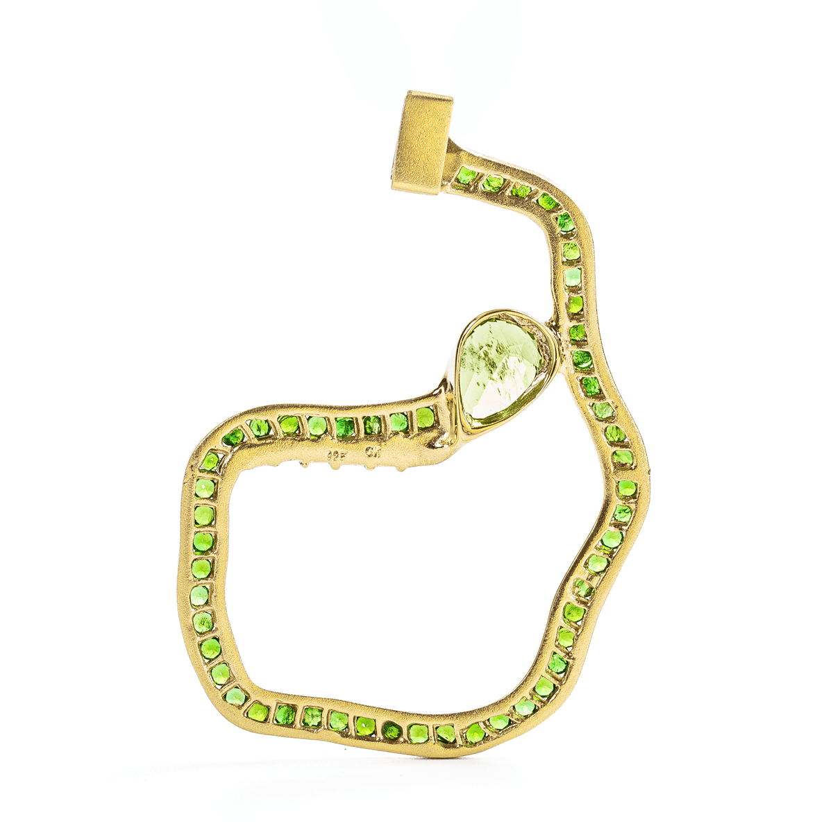Fulgens Singular Edition Natural Peridot & Tsavorite Silver Pendant