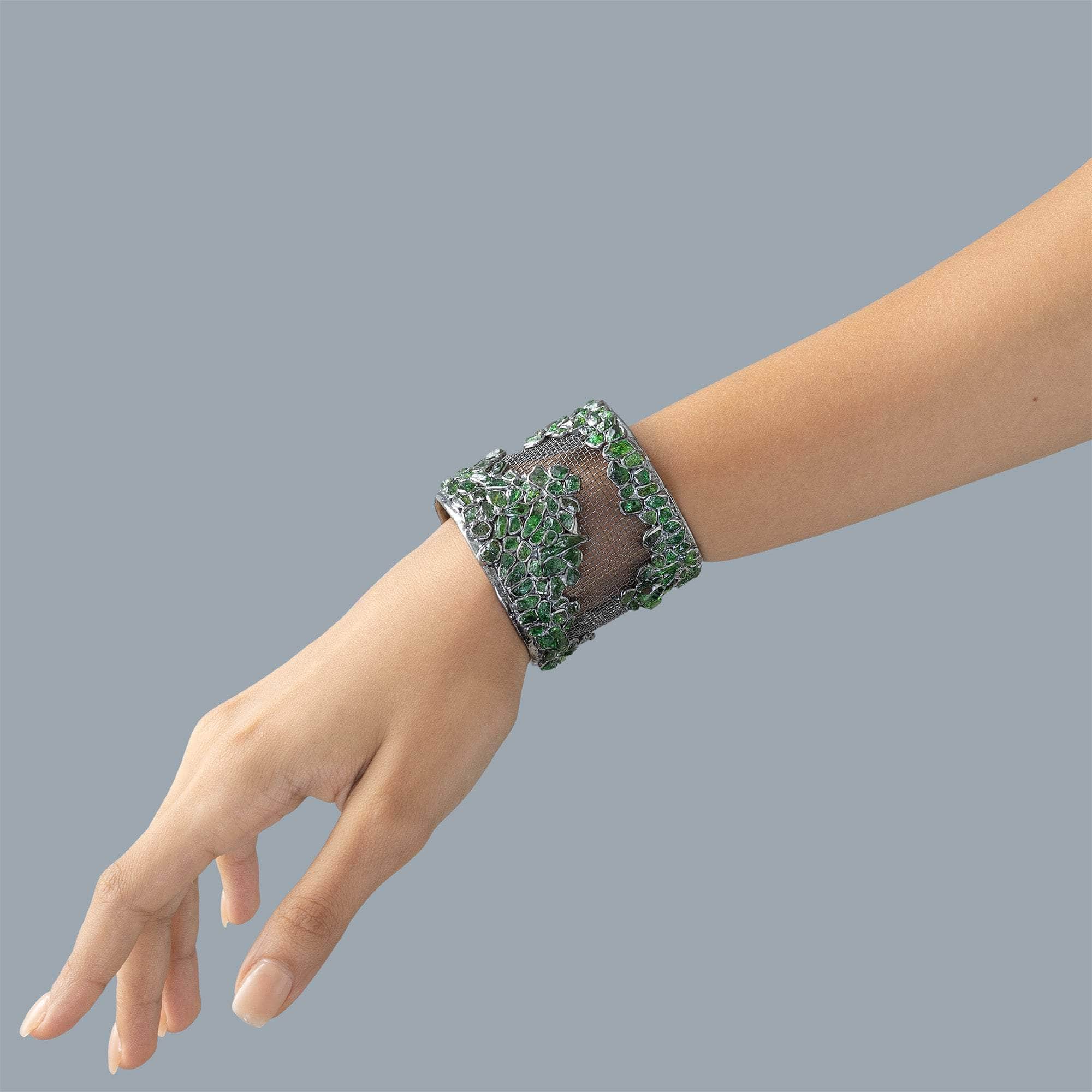 Nunki Rough Chrome Diopside Bangle