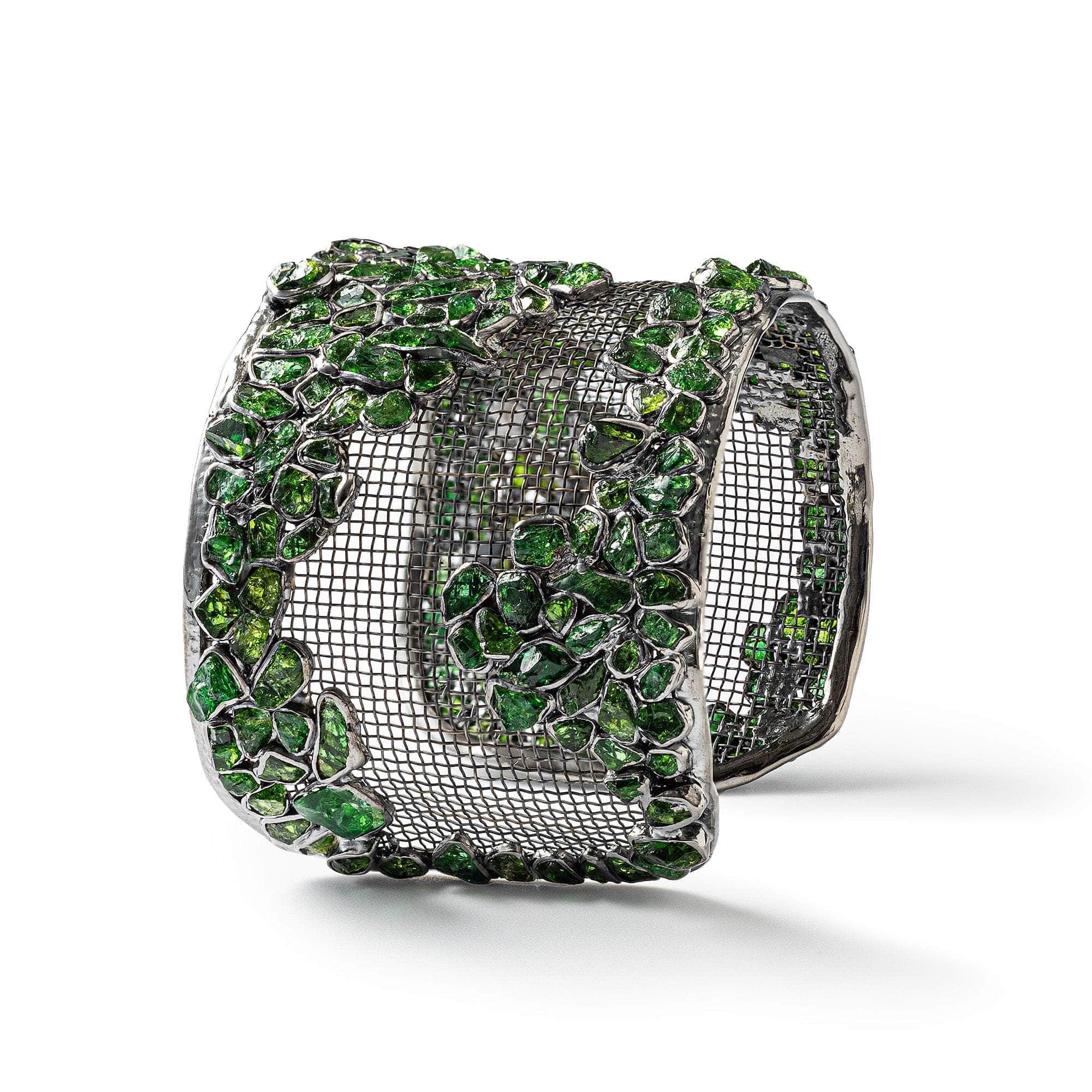 Nunki Rough Chrome Diopside Bangle
