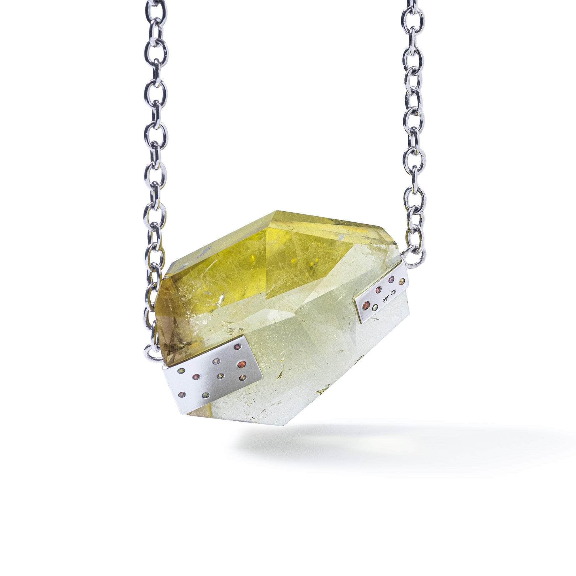 Leif Lemon Quartz and Sapphire Necklace