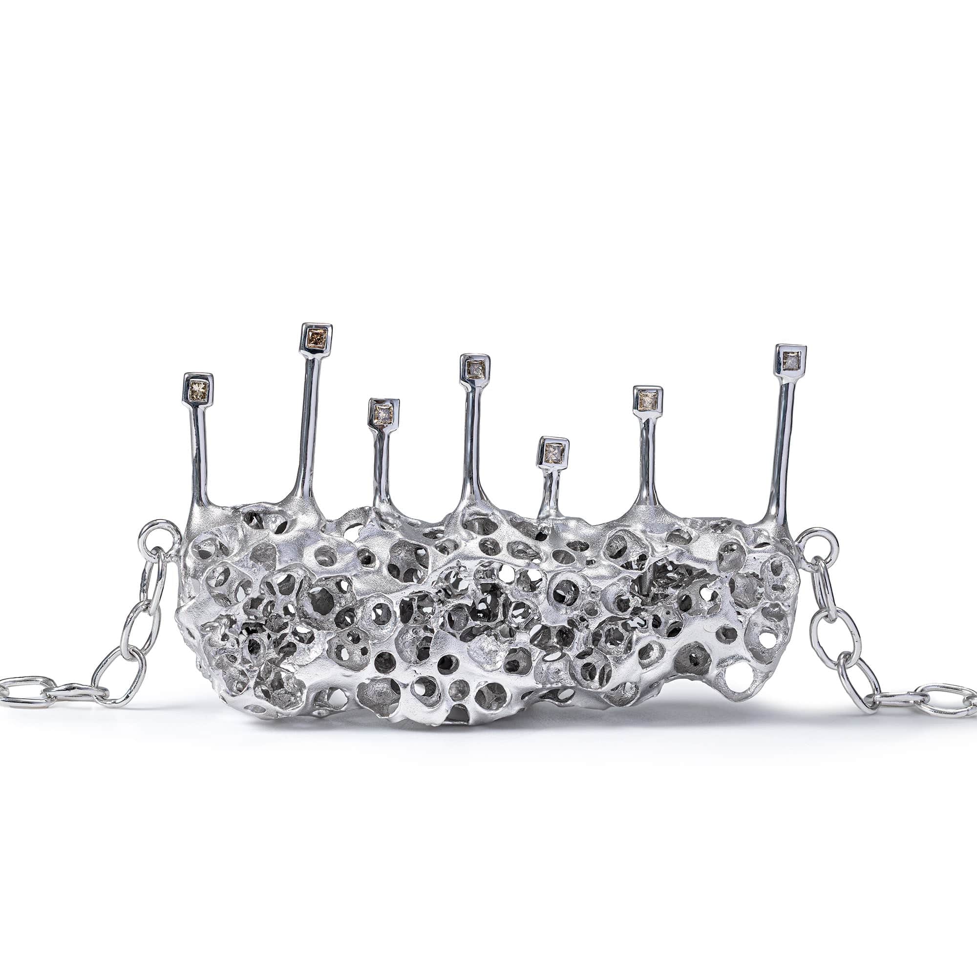 Cardo Singular Edition Silver Necklace with Princess Cut Fancy Diamonds