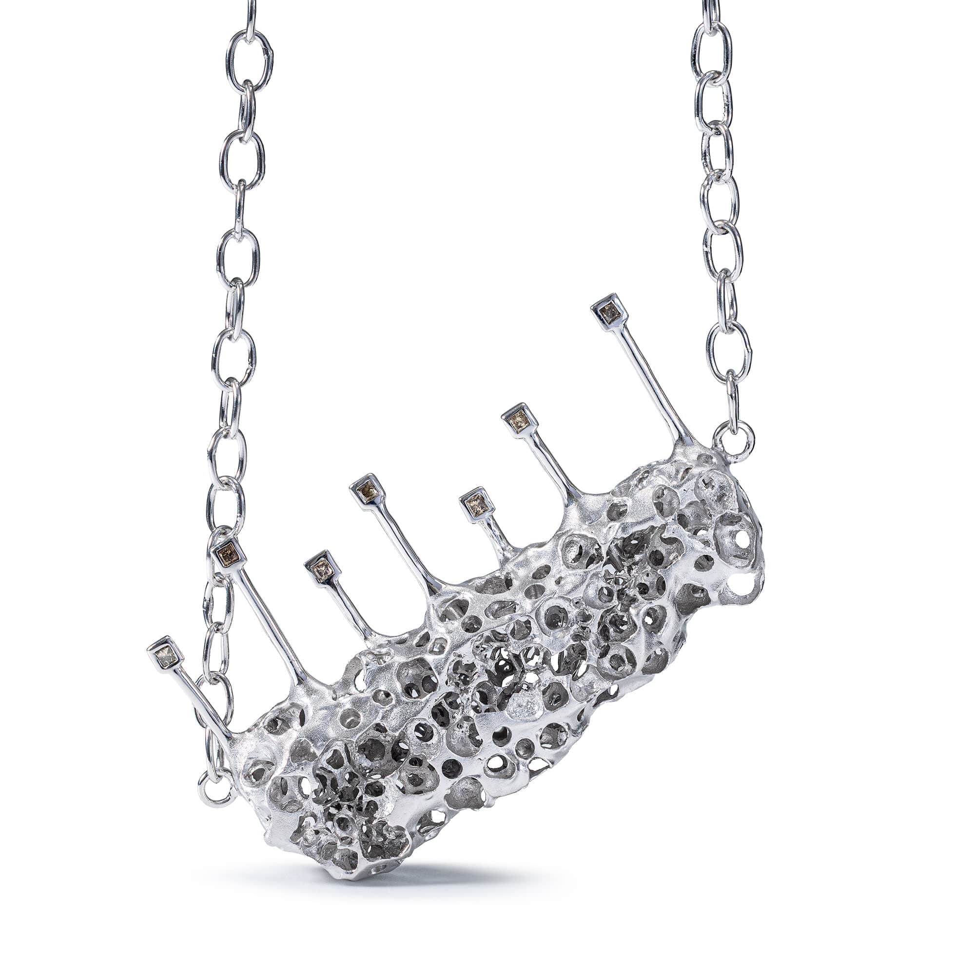 Cardo Singular Edition Silver Necklace with Princess Cut Fancy Diamonds