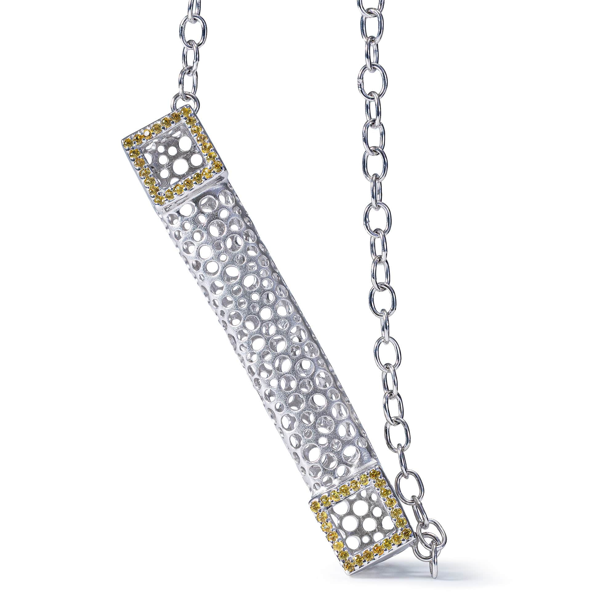 Kore Singular Edition Silver Necklace with Yellow Sapphires