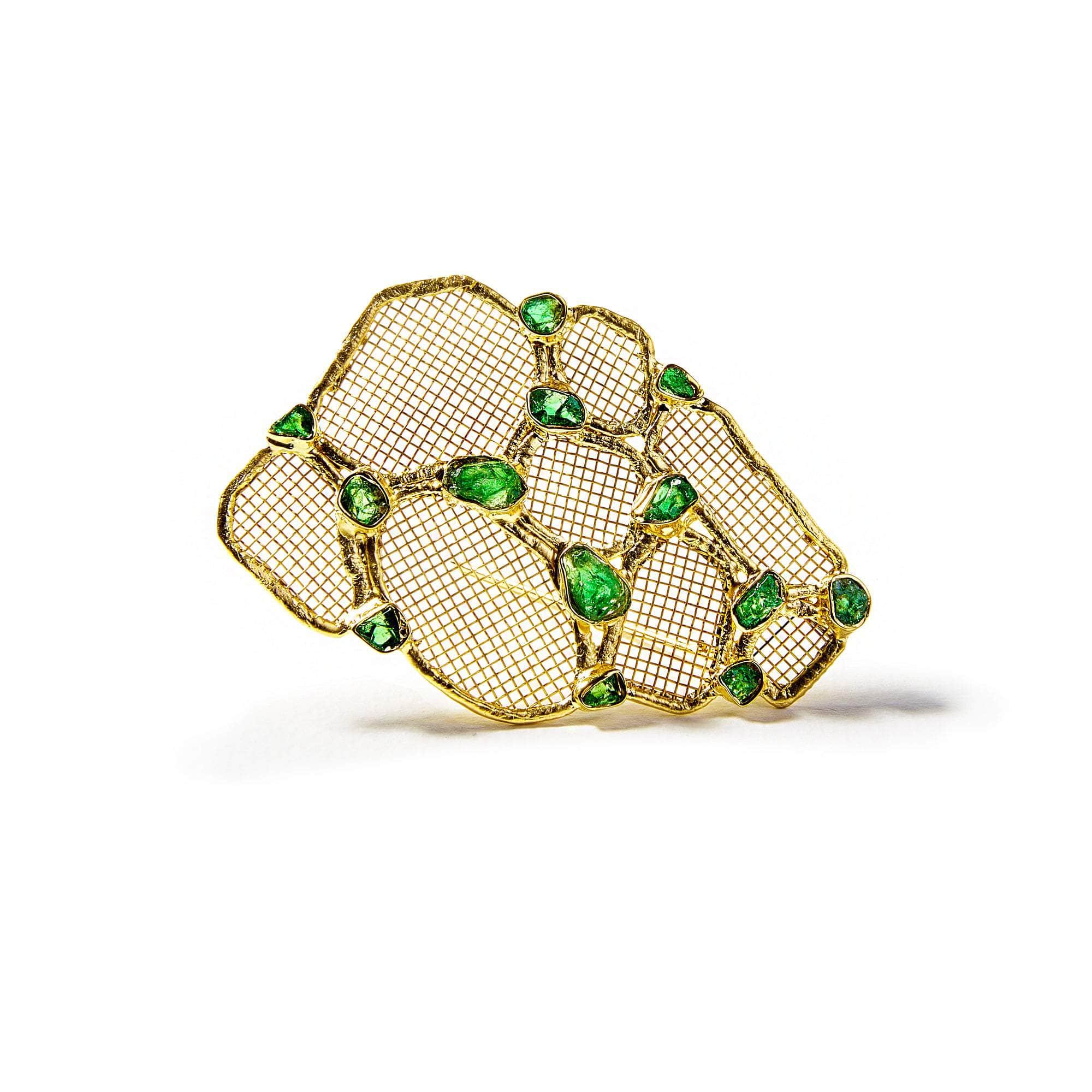 Thyle Rough Tsavorite Brooch GERMAN KABIRSKI