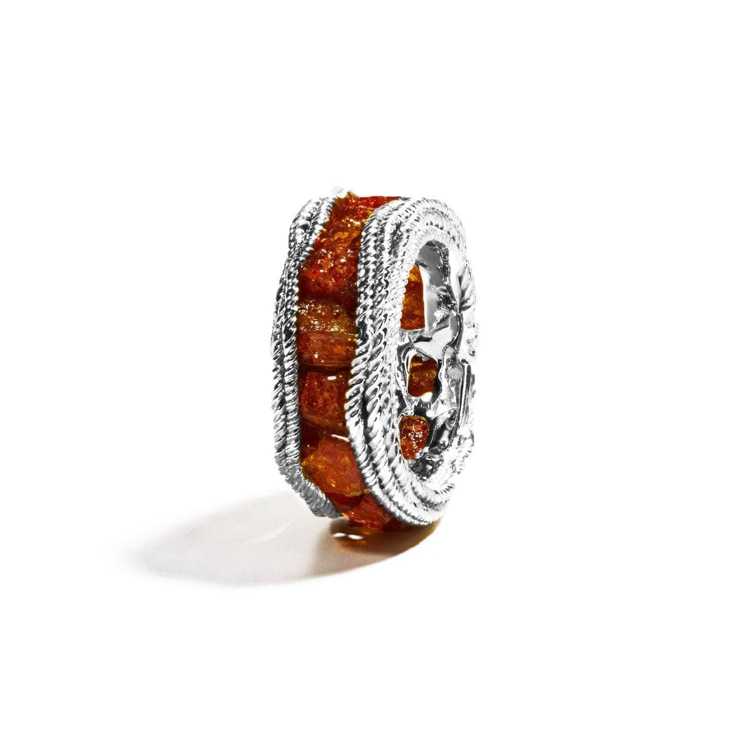 Elstara Spessartine Garnet Ring (White Rhodium)