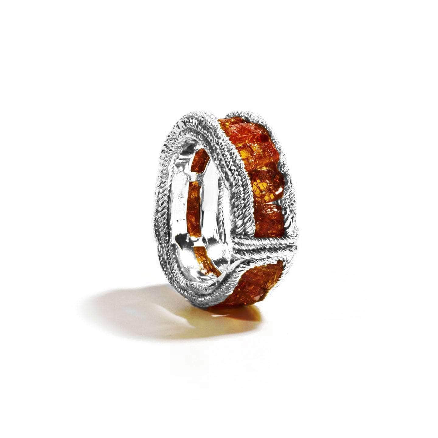 Elstara Spessartine Garnet Ring (White Rhodium)