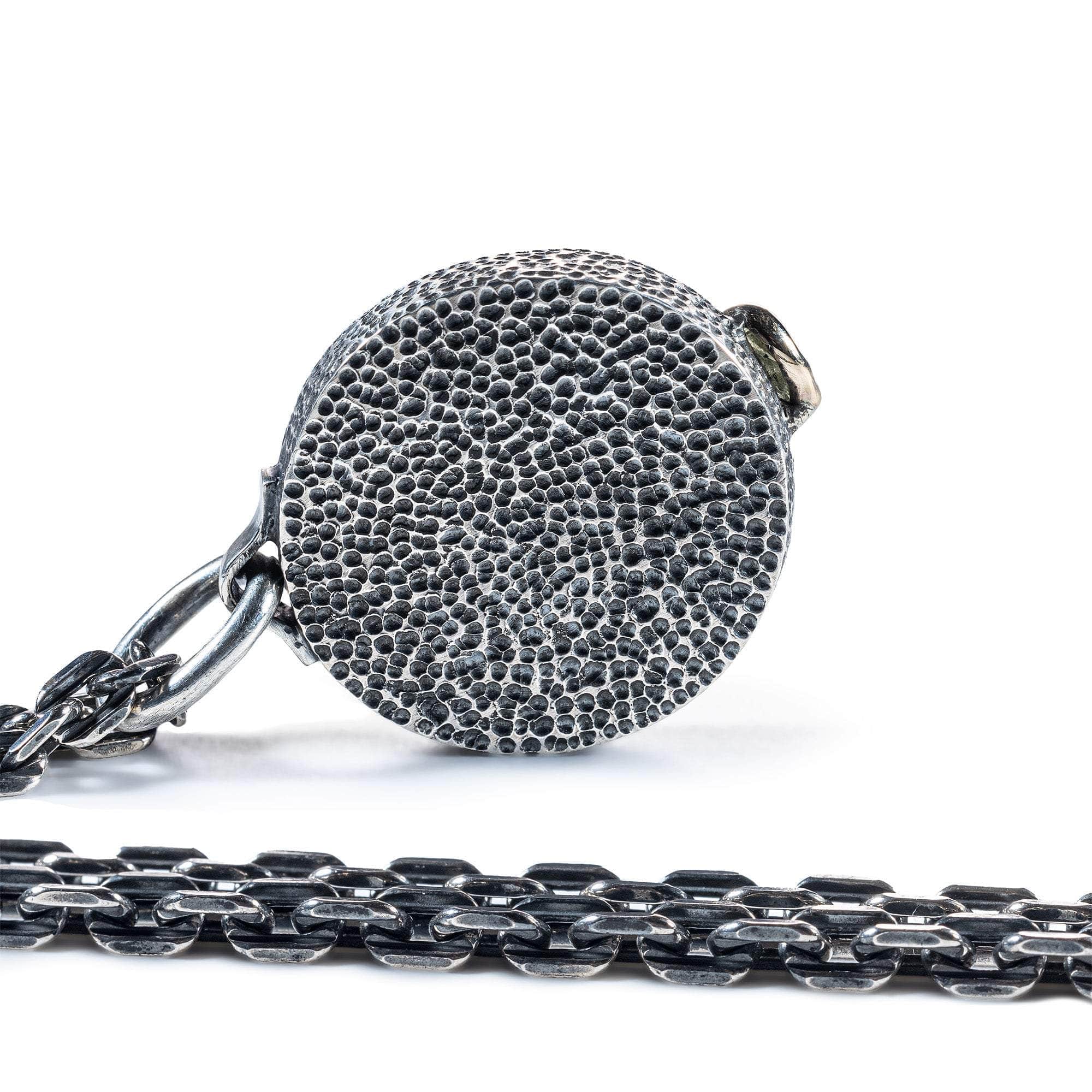 Nikephoros Pendant with Authentic Hellenistic Lapis Lazuli Seal in 925 Silver & Raw Yellow Sapphire in 9K Gold