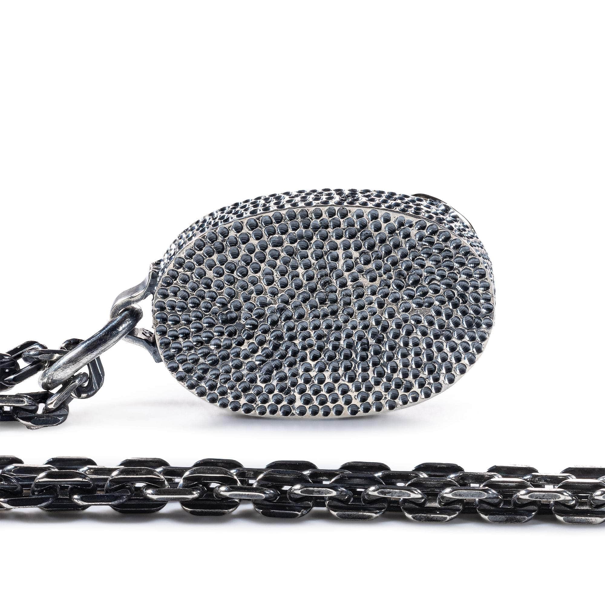Elaphos Pendant with Authentic Ancient Greek Lapis Lazuli Seal in 925 Silver & Rough Ruby in 9K Gold