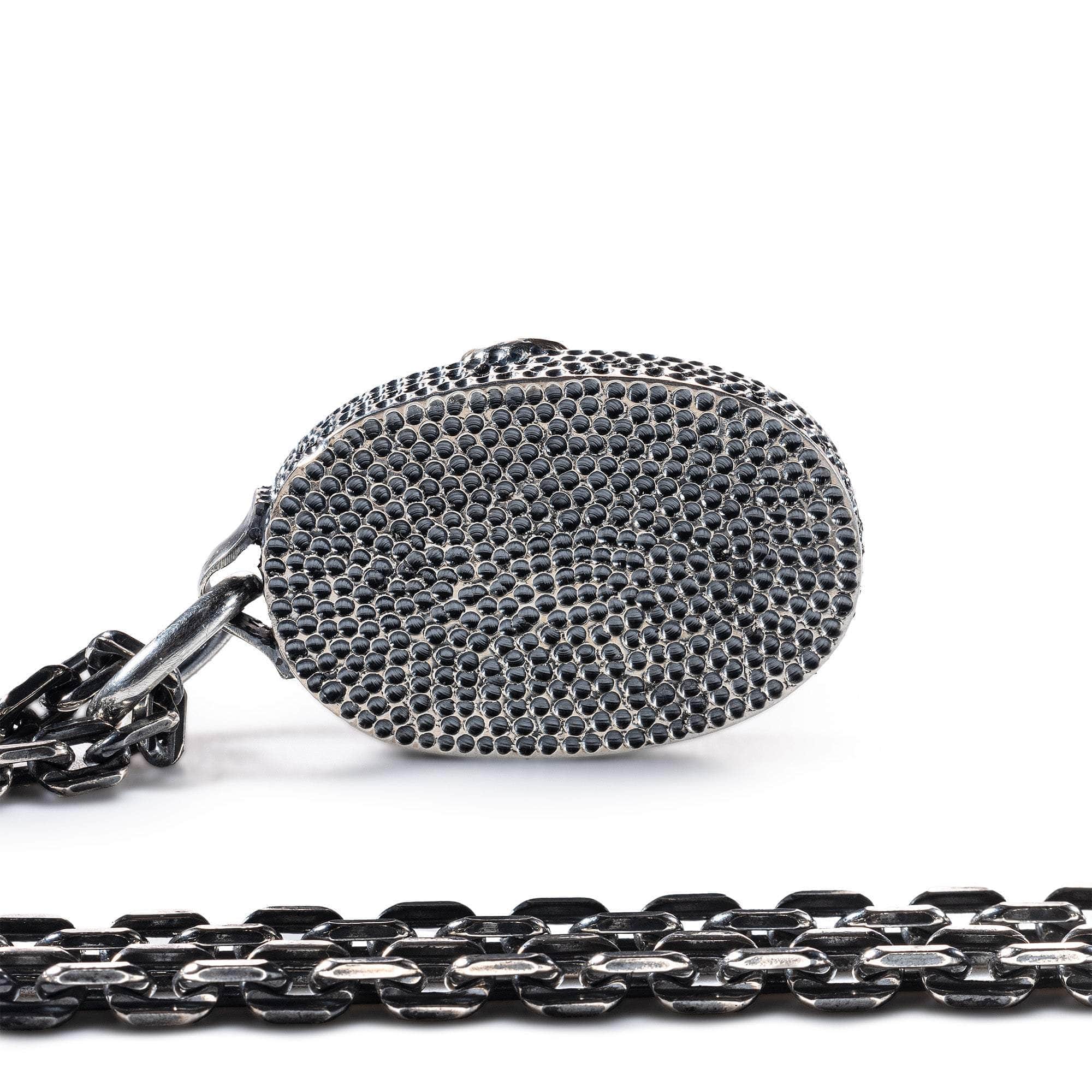 Tisfun Pendant with Authentic Mesopotamian Agate Seal in 925 Silver & Rough Yellow Sapphire in 9K Gold