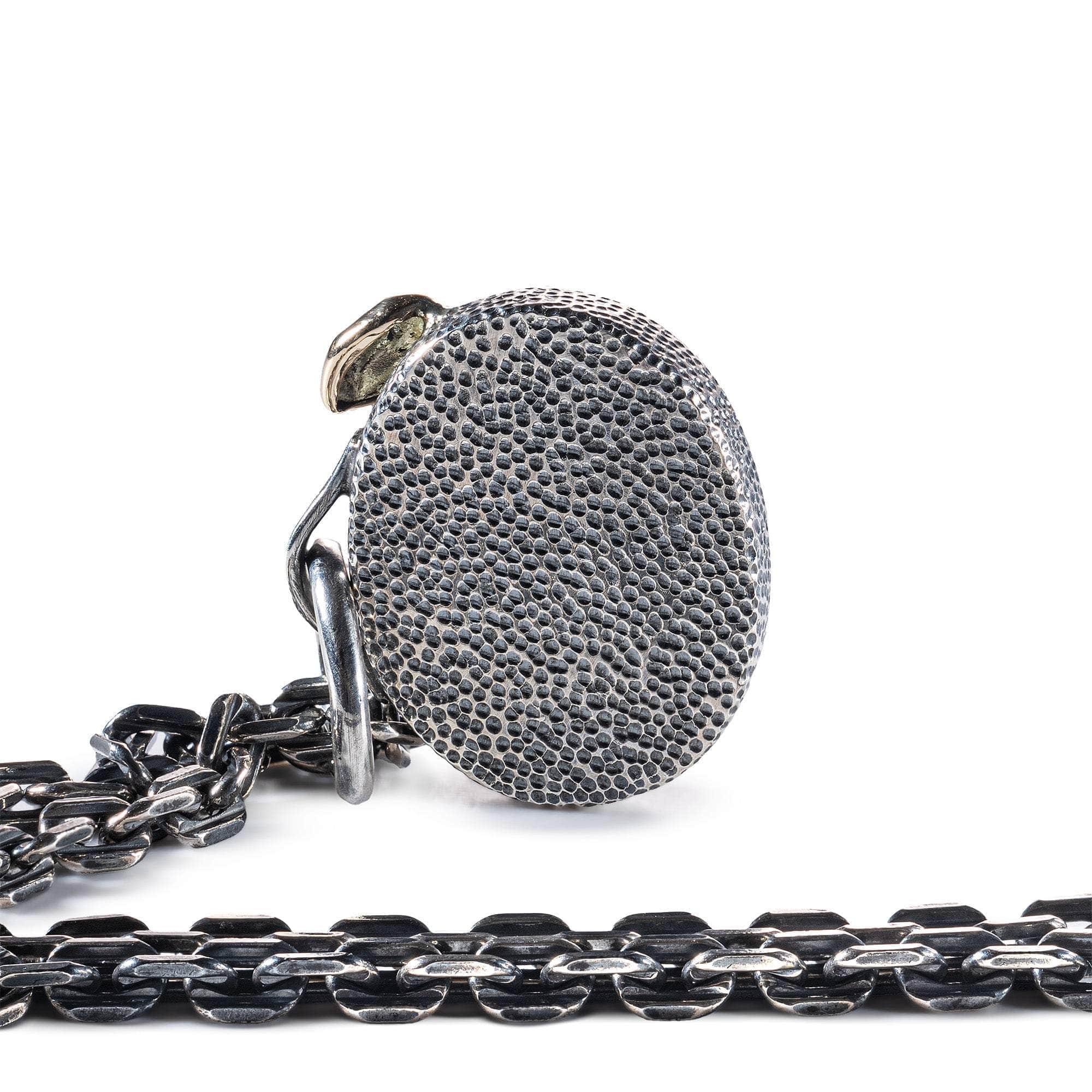 Mushussu Pendant with Mesopotamian Agate Seal in 925 Silver & Raw Yellow Sapphire in 9K Gold