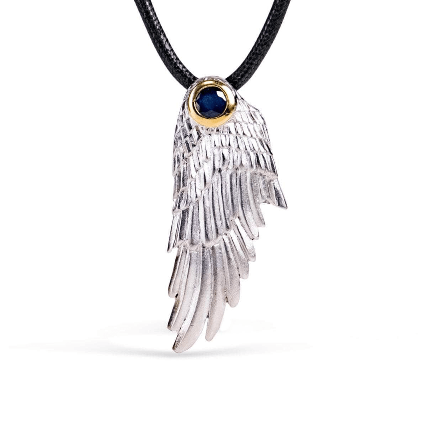 Fligelli Wing Pendant Personalized & Co-Designed with Custom Options: Garnet, Sapphire, Citrine, Amethyst, Rhodolite, White or Black Rhodium, Anthracite, Gold
