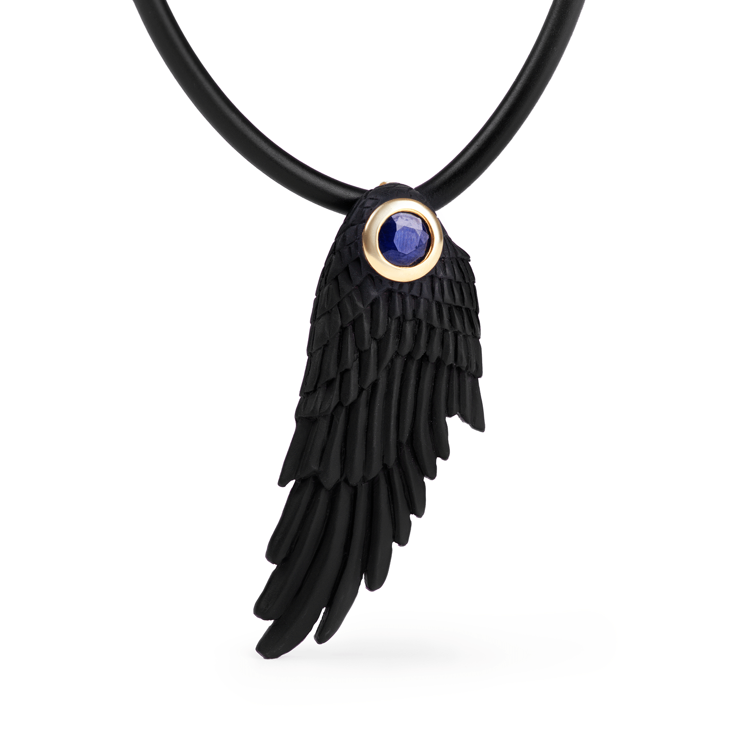 Fligelli Wing Pendant Personalized & Co-Designed with Custom Options: Garnet, Sapphire, Citrine, Amethyst, Rhodolite, White or Black Rhodium, Anthracite, Gold