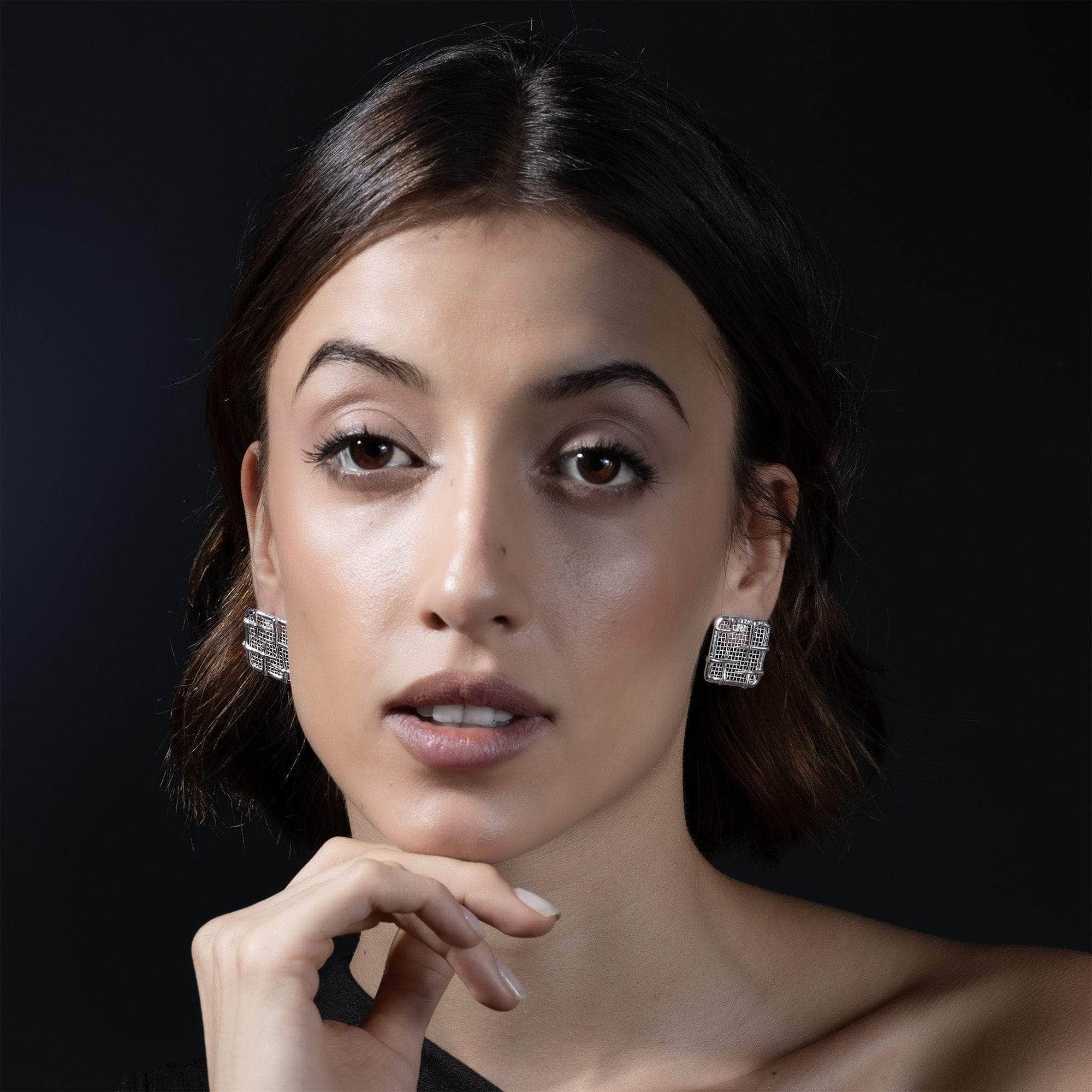 Resh Lightweight 925 Silver & Titanium Mesh Earrings