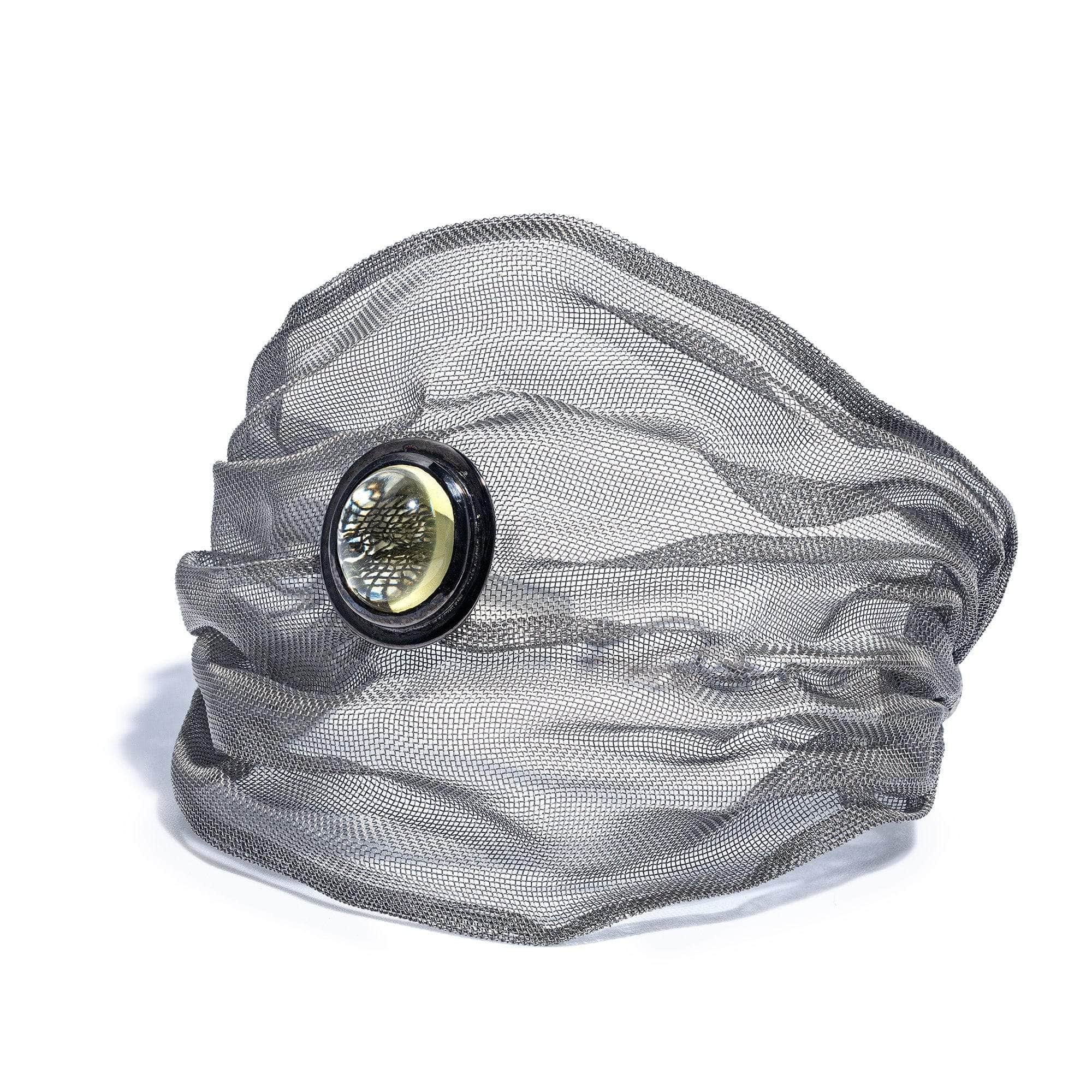 Selene Titanium Mesh and Sterling Silver Bracelet with Lemon Quartz