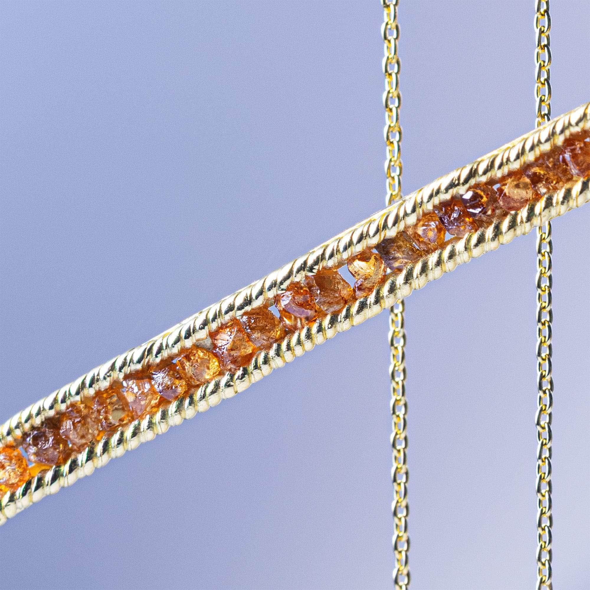 Lithos 14K Gold-Plated 925 Sterling Silver Necklace with Raw Natural Spessartine Garnet