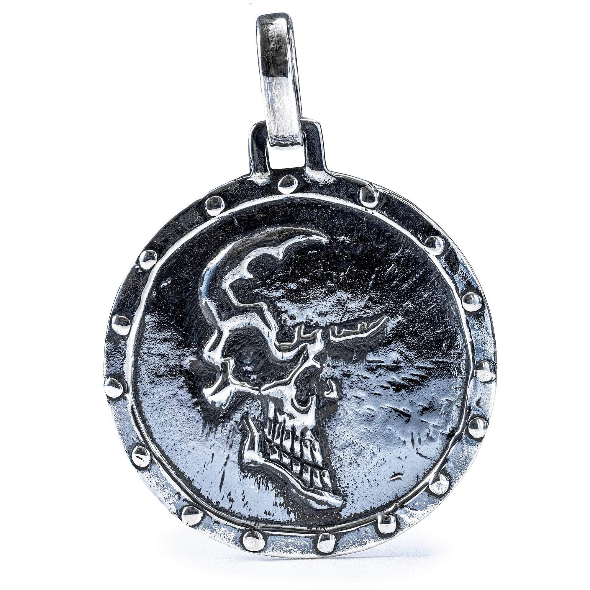 Revel Oxidized 925 Silver Gothic Pendant with Skull Design