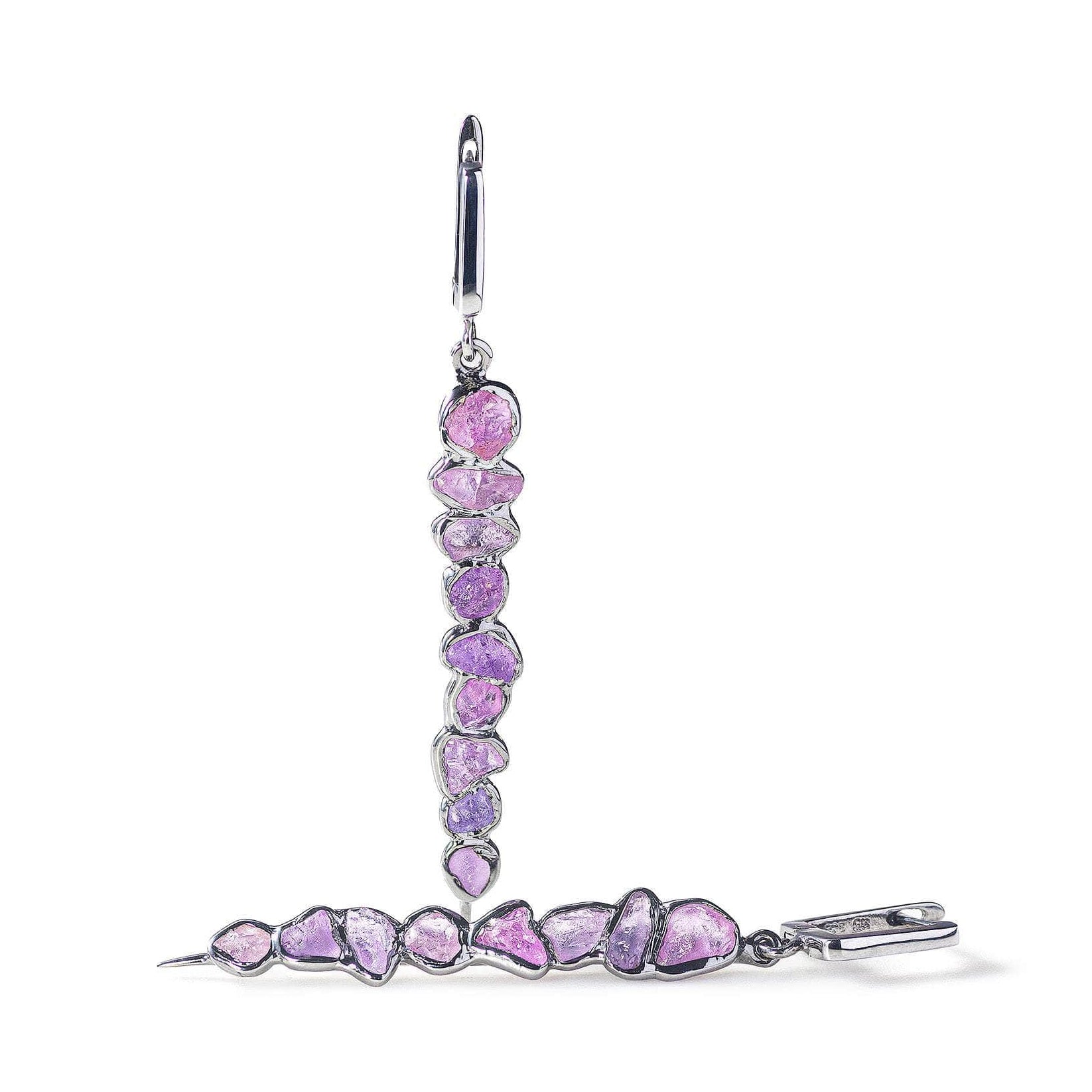 Syrah Rough Pink Sapphire Earrings GERMAN KABIRSKI