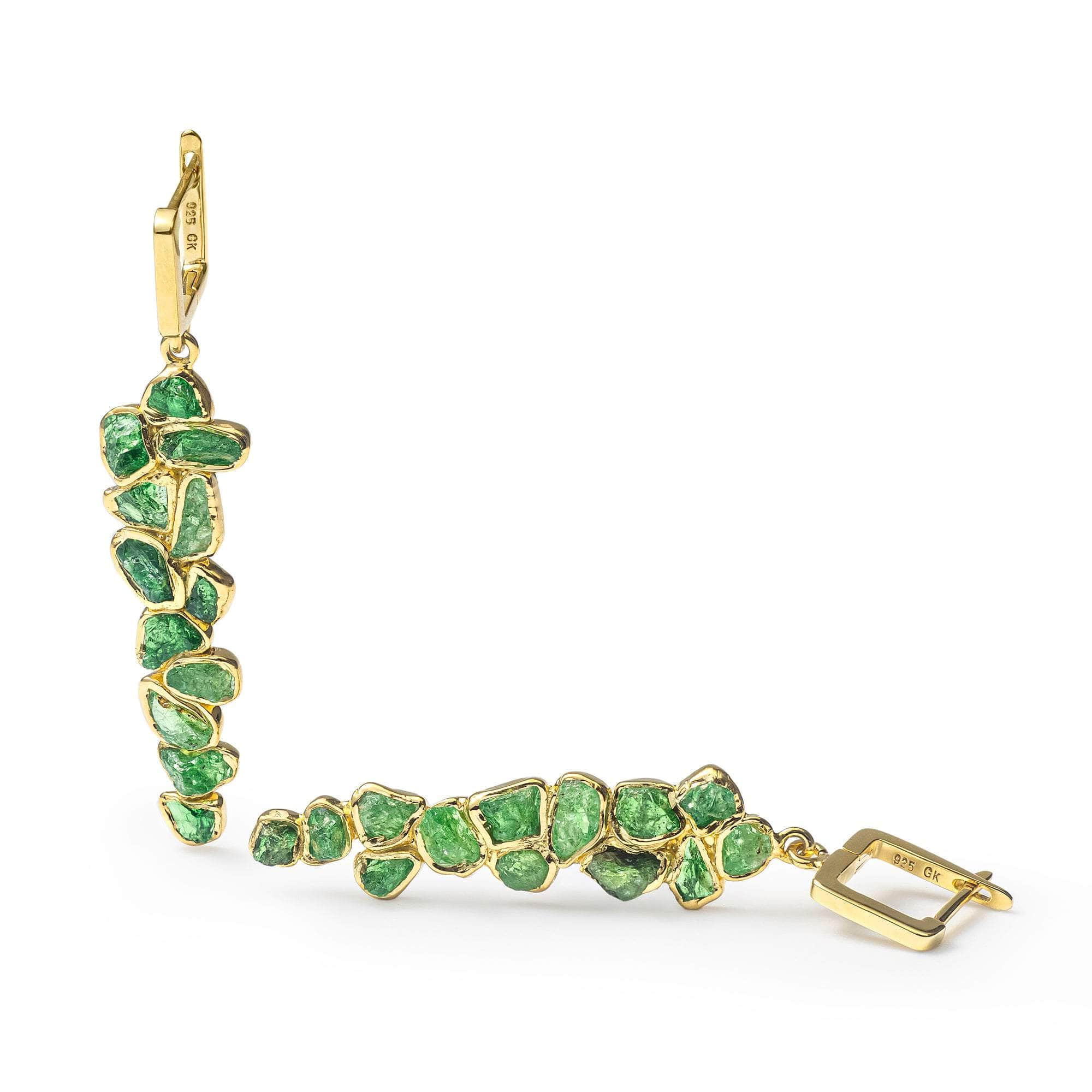 Herbe Rough Tsavorite Earrings GERMAN KABIRSKI