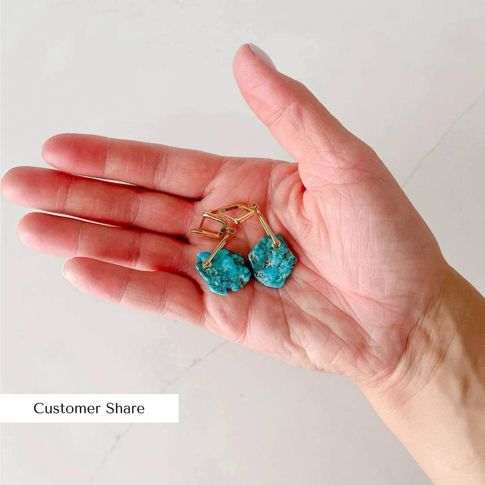 Ciott Rough Turquoise Earrings (18K Gold)