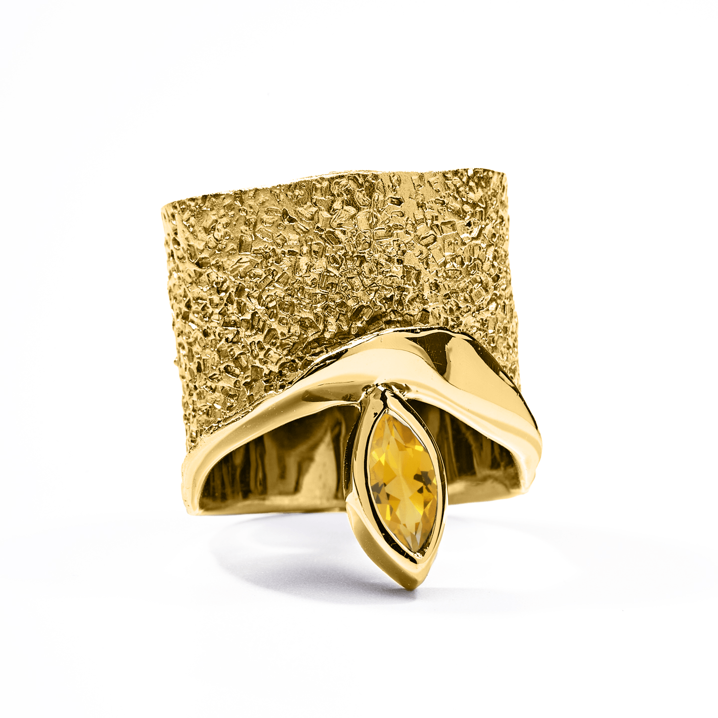 Eartha Ring with Custom Gems: Topaz, Amethyst, Peridot, Rhodolite, Citrine, Smoky Quartz in Gold