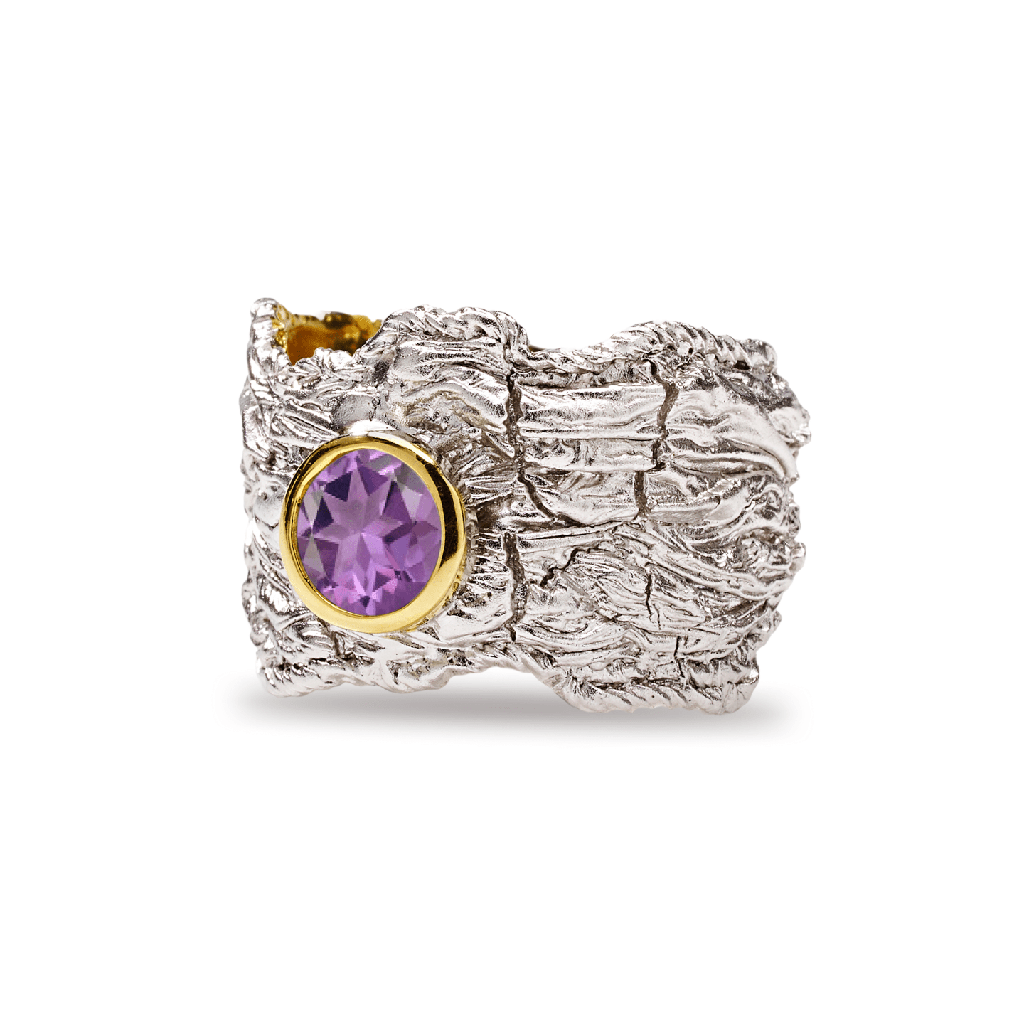 Althea Ring with Custom Gems: Topaz, Amethyst, Peridot, Rhodolite, Citrine in White Rhodium & Gold