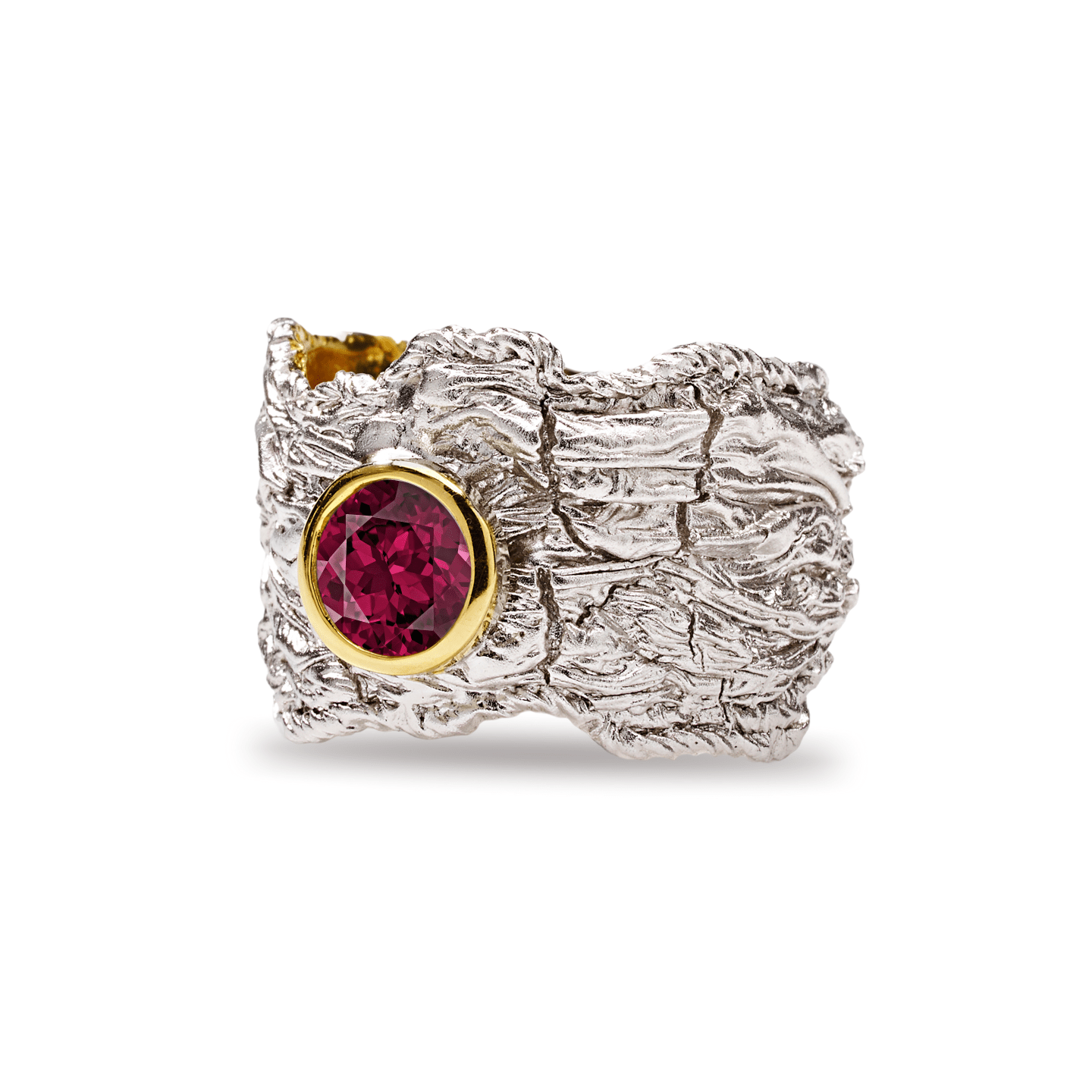 Althea Ring with Custom Gems: Topaz, Amethyst, Peridot, Rhodolite, Citrine in White Rhodium & Gold