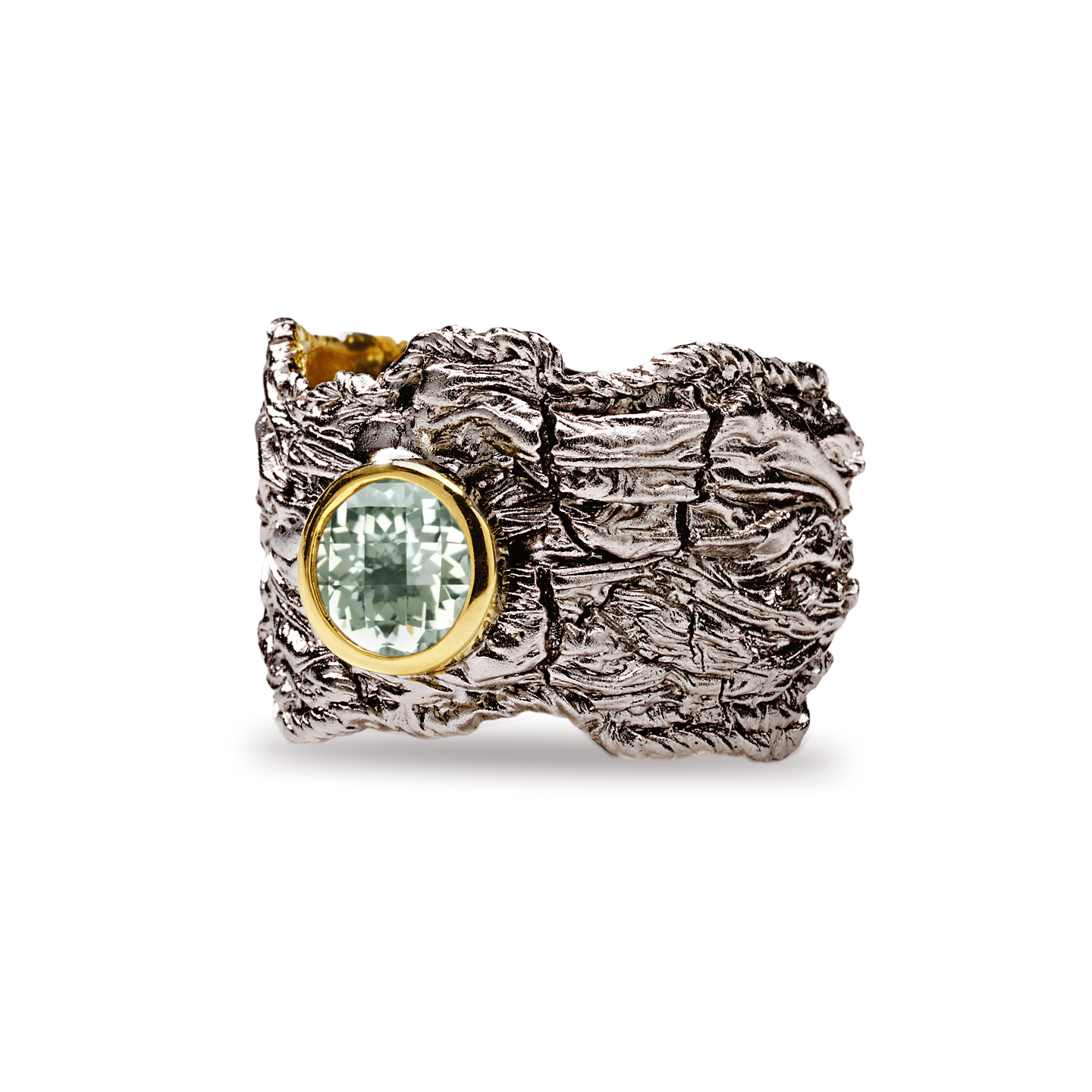 Althea Ring with Custom Gems: Topaz, Amethyst, Peridot, Rhodolite, Citrine in Black Rhodium & Gold