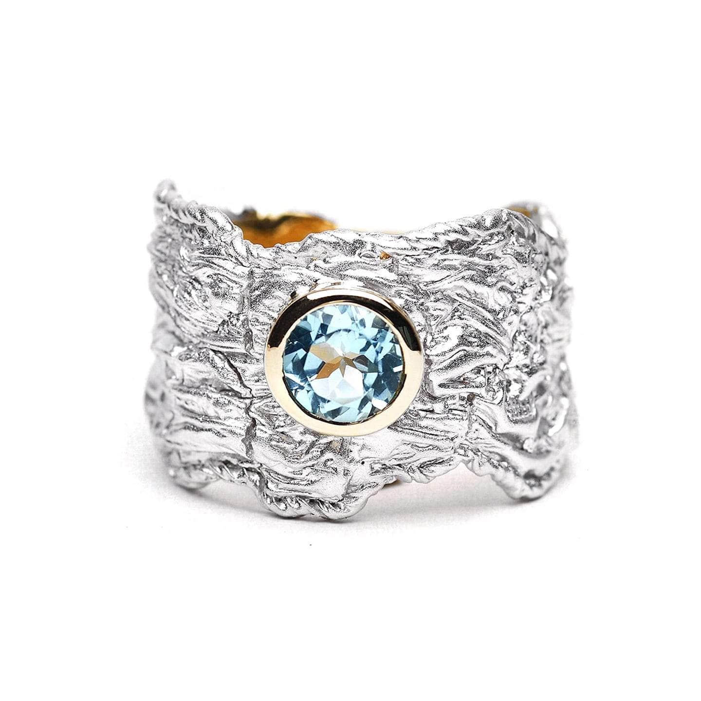 Althea Ring with Custom Gems: Topaz, Amethyst, Peridot, Rhodolite, Citrine in White Rhodium & Gold