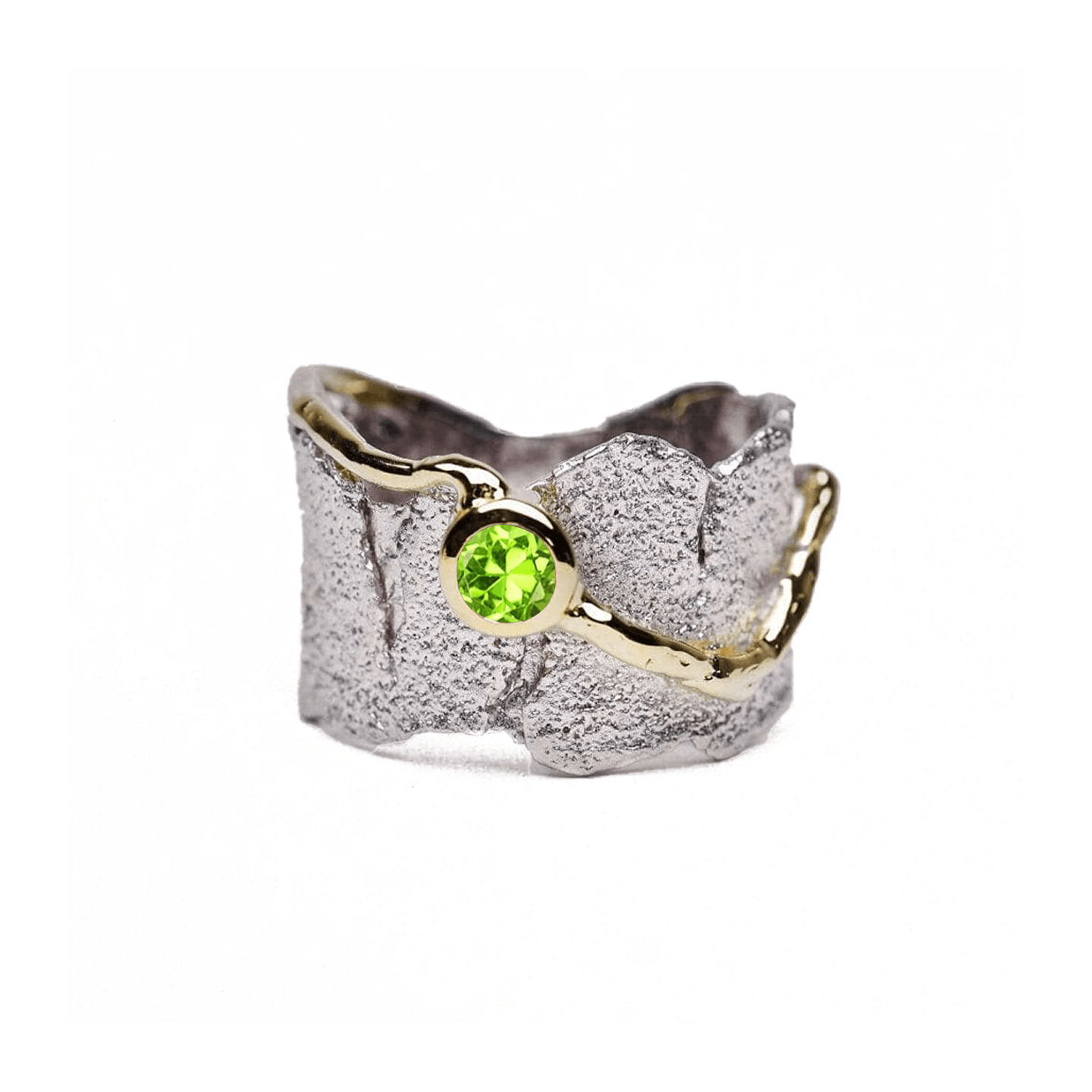 Revele Ring with Gem Options: Garnet, Sapphire, Peridot, Amethyst, Citrine, Smoky Quartz - In White Rhodium & Gold