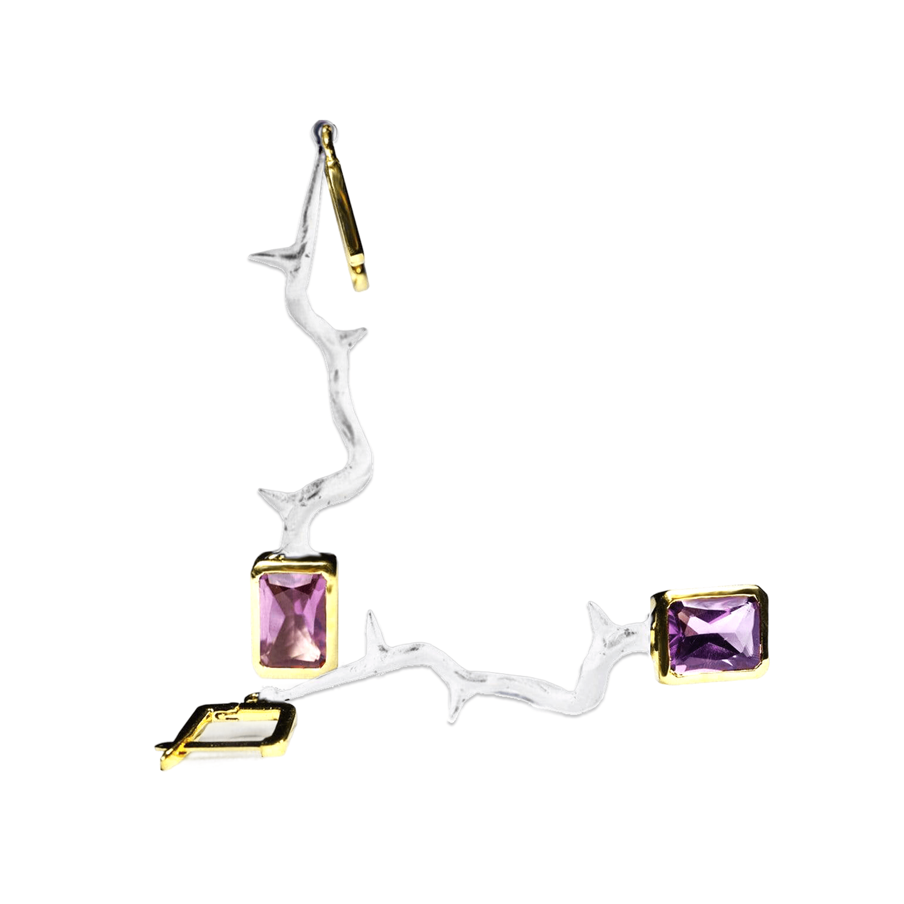 Incanta Earrings Personalized & Co-Designed with Custom Options: Amethyst, Blue Topaz, Lemon Quartz, Citrine, Smoky Quartz, Anthracite, Black or White Rhodium, Gold