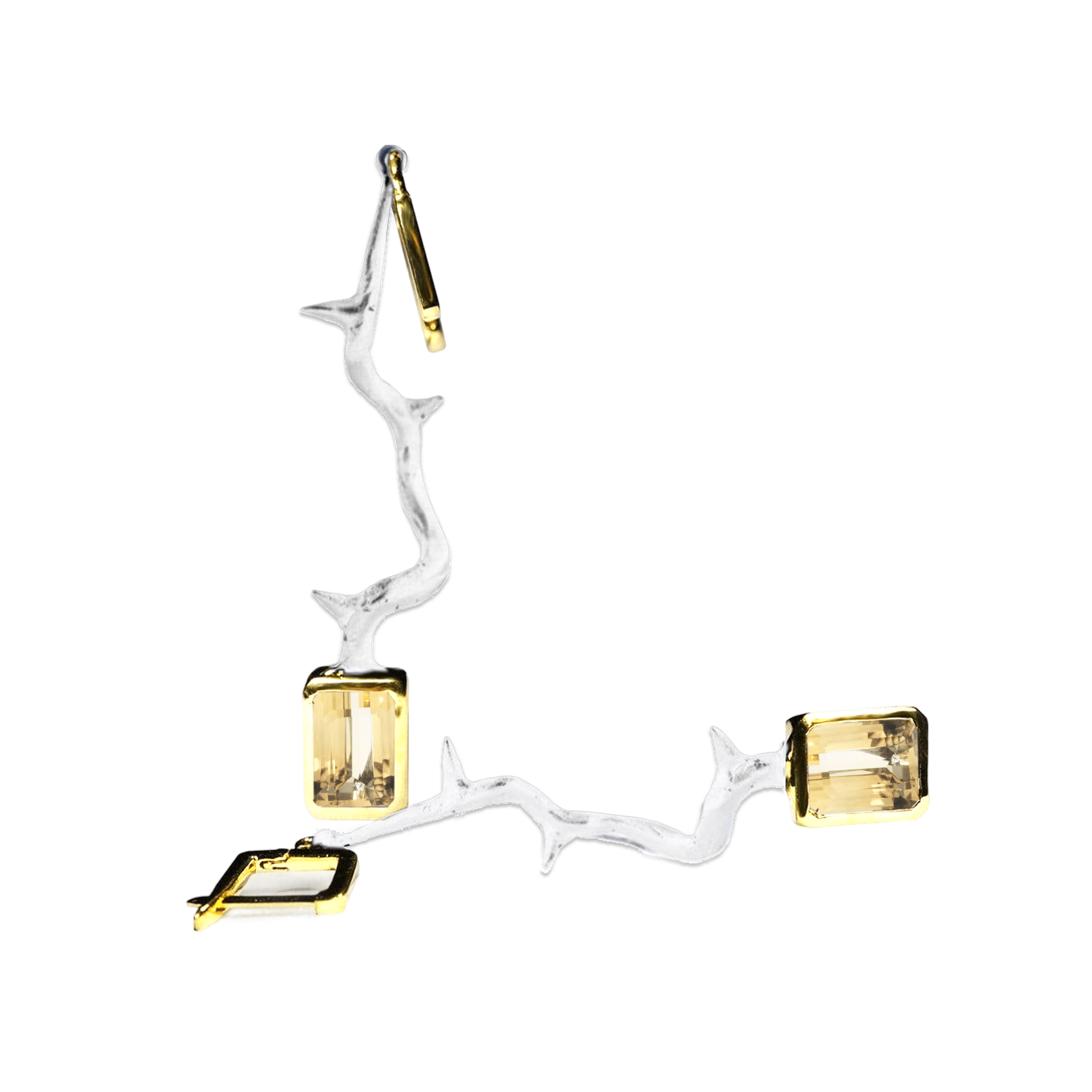 Incanta Earrings Personalized & Co-Designed with Custom Options: Amethyst, Blue Topaz, Lemon Quartz, Citrine, Smoky Quartz, Anthracite, Black or White Rhodium, Gold