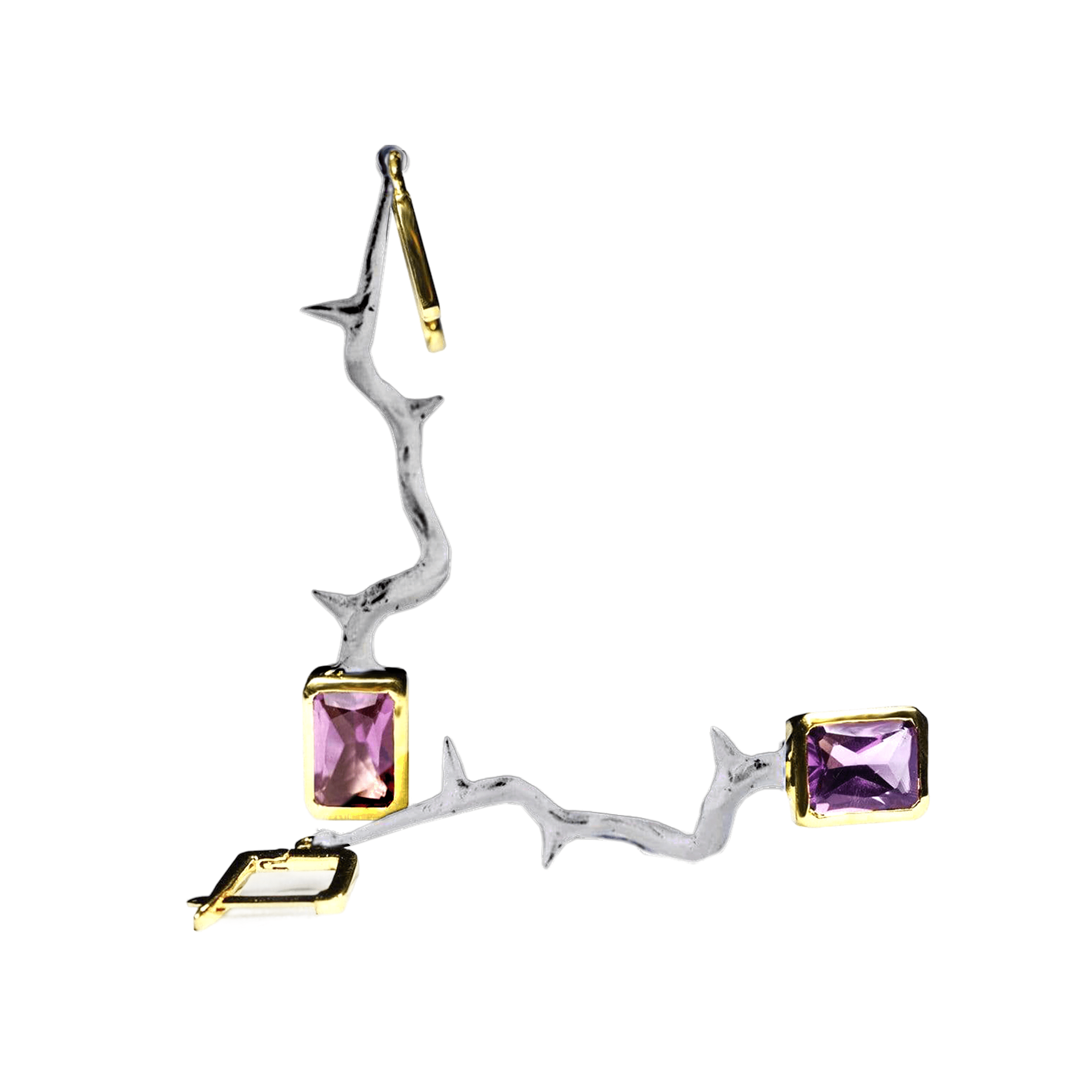 Incanta Earrings Personalized & Co-Designed with Custom Options: Amethyst, Blue Topaz, Lemon Quartz, Citrine, Smoky Quartz, Anthracite, Black or White Rhodium, Gold