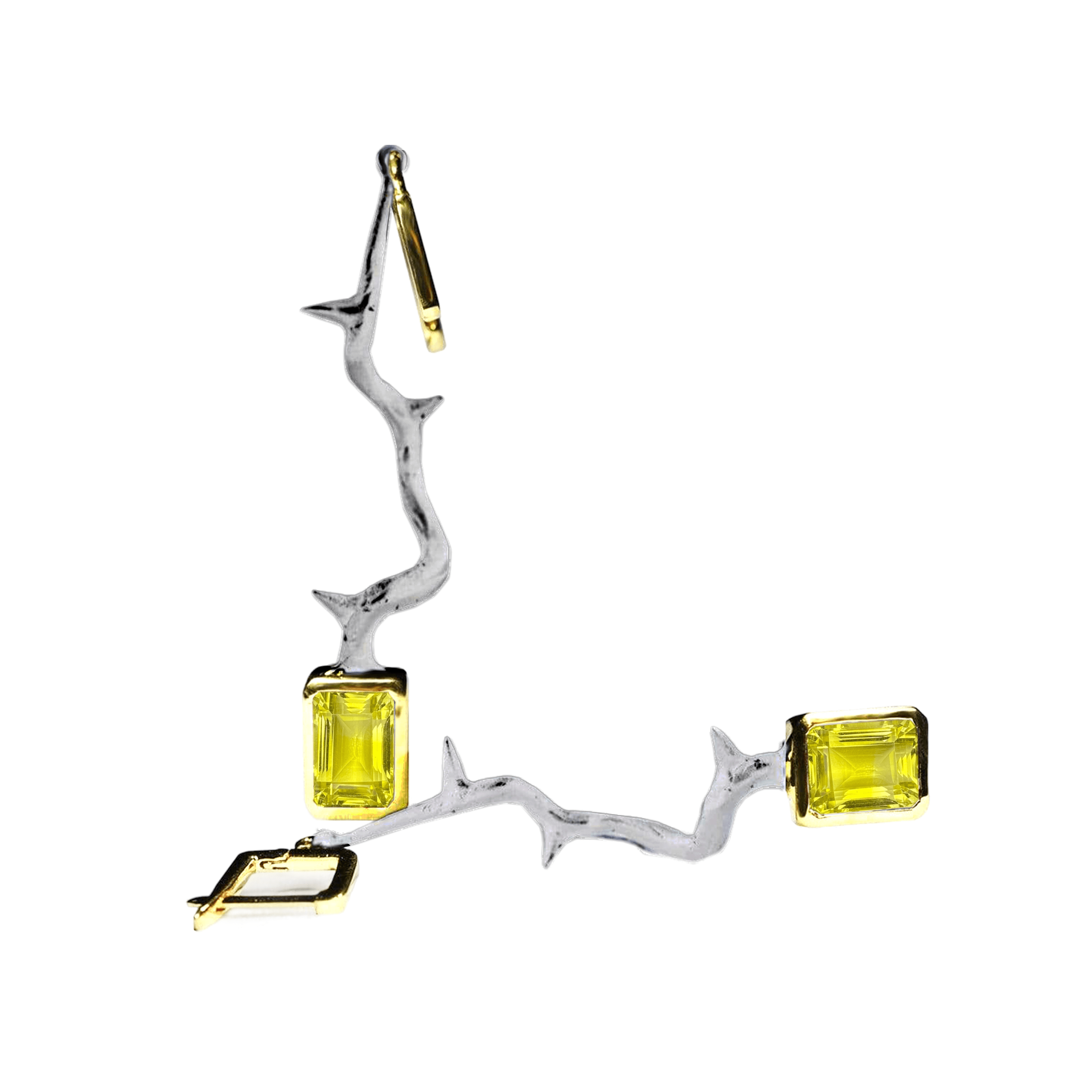 Incanta Earrings Personalized & Co-Designed with Custom Options: Amethyst, Blue Topaz, Lemon Quartz, Citrine, Smoky Quartz, Anthracite, Black or White Rhodium, Gold