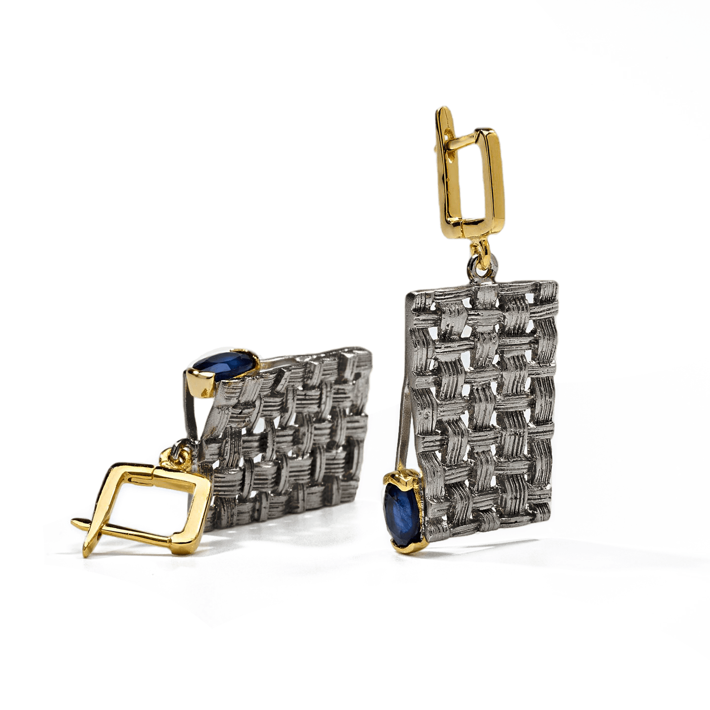 Accalia Earrings Personalized & Co-Designed with Custom Options: Sapphire, Chrome Diopside, Peridot, Citrine, White or Black Rhodium, Gold