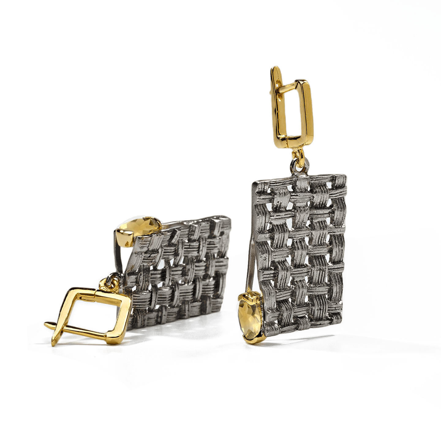 Accalia Earrings Personalized & Co-Designed with Custom Options: Sapphire, Chrome Diopside, Peridot, Citrine, White or Black Rhodium, Gold