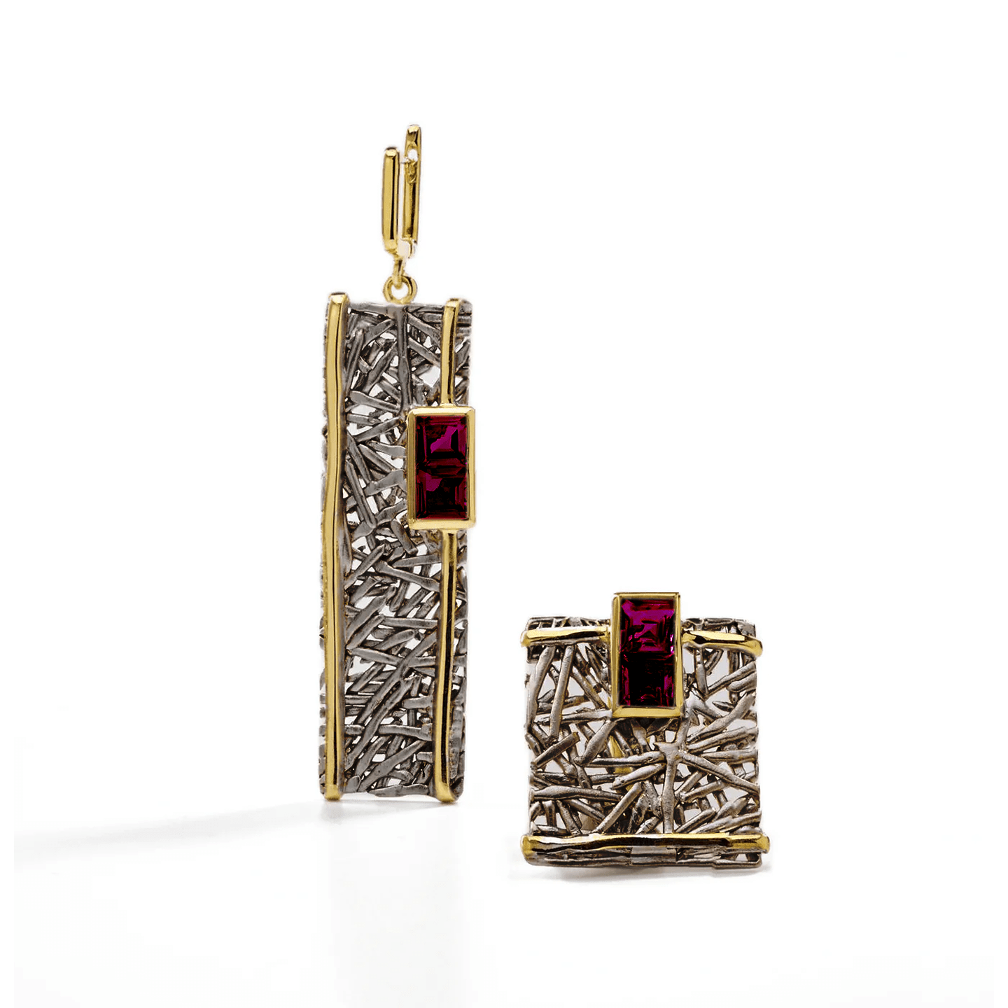 Verina Earrings Co-Designed with Custom Gemstone & Plating Options: Peridot, Amethyst, Blue Topaz, White Topaz, Citrine, Rhodolite, White or Black Rhodium, Gold