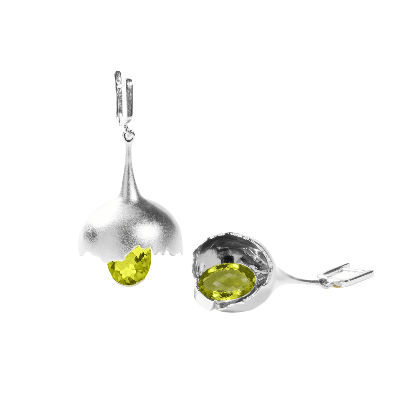 Gobl Award-Winning Earrings Co-Designed with Custom Gemstone & Plating Options: Green Amethyst, Purple Amethyst, Lemon Quartz, Blue Topaz, Smoky Quartz, Gold, Black or White Rhodium