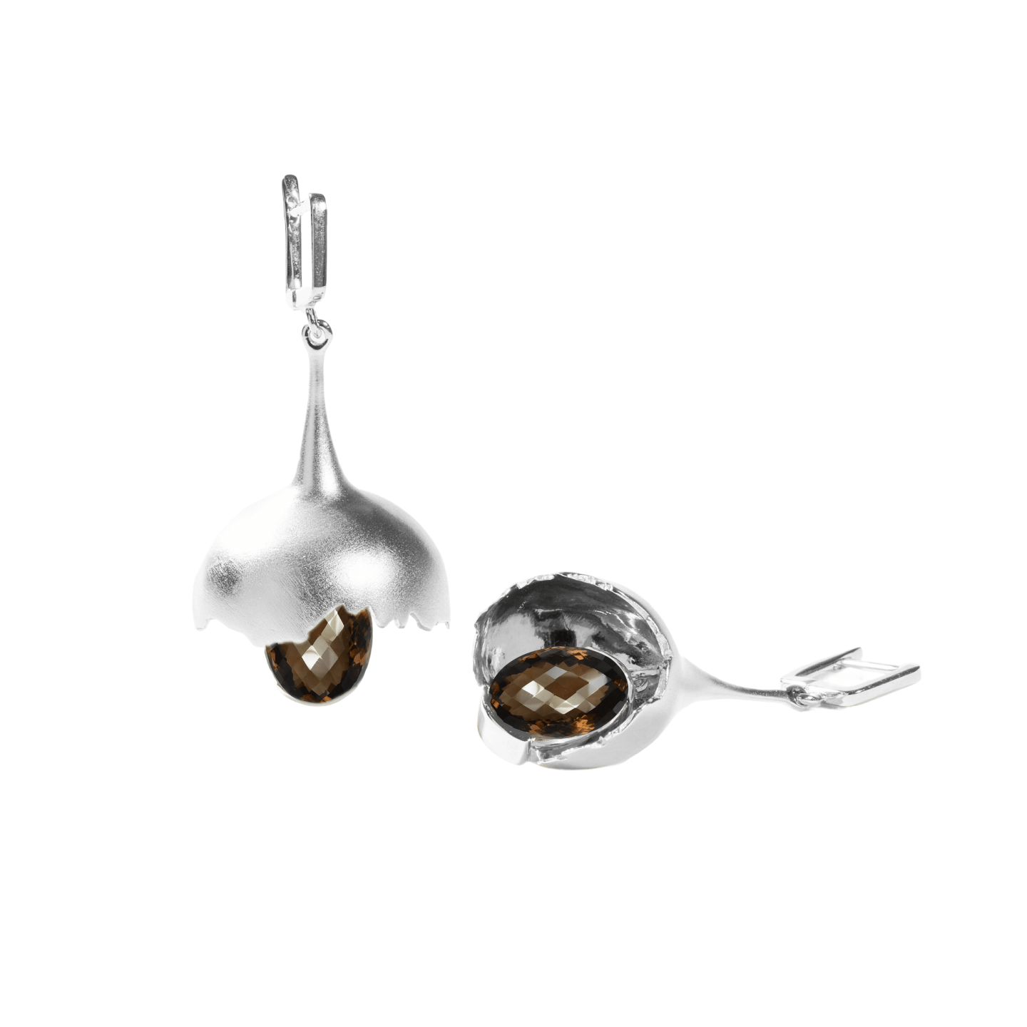 Gobl Award-Winning Earrings Co-Designed with Custom Gemstone & Plating Options: Green Amethyst, Purple Amethyst, Lemon Quartz, Blue Topaz, Smoky Quartz, Gold, Black or White Rhodium