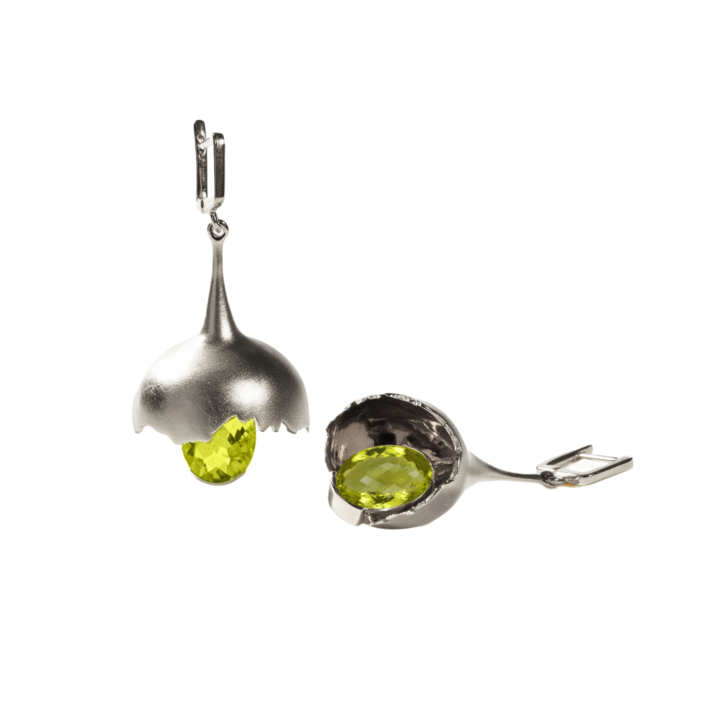 Gobl Award-Winning Earrings Co-Designed with Custom Gemstone & Plating Options: Green Amethyst, Purple Amethyst, Lemon Quartz, Blue Topaz, Smoky Quartz, Gold, Black or White Rhodium