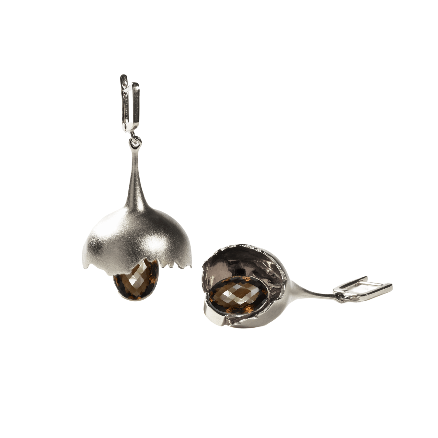 Gobl Award-Winning Earrings Co-Designed with Custom Gemstone & Plating Options: Green Amethyst, Purple Amethyst, Lemon Quartz, Blue Topaz, Smoky Quartz, Gold, Black or White Rhodium