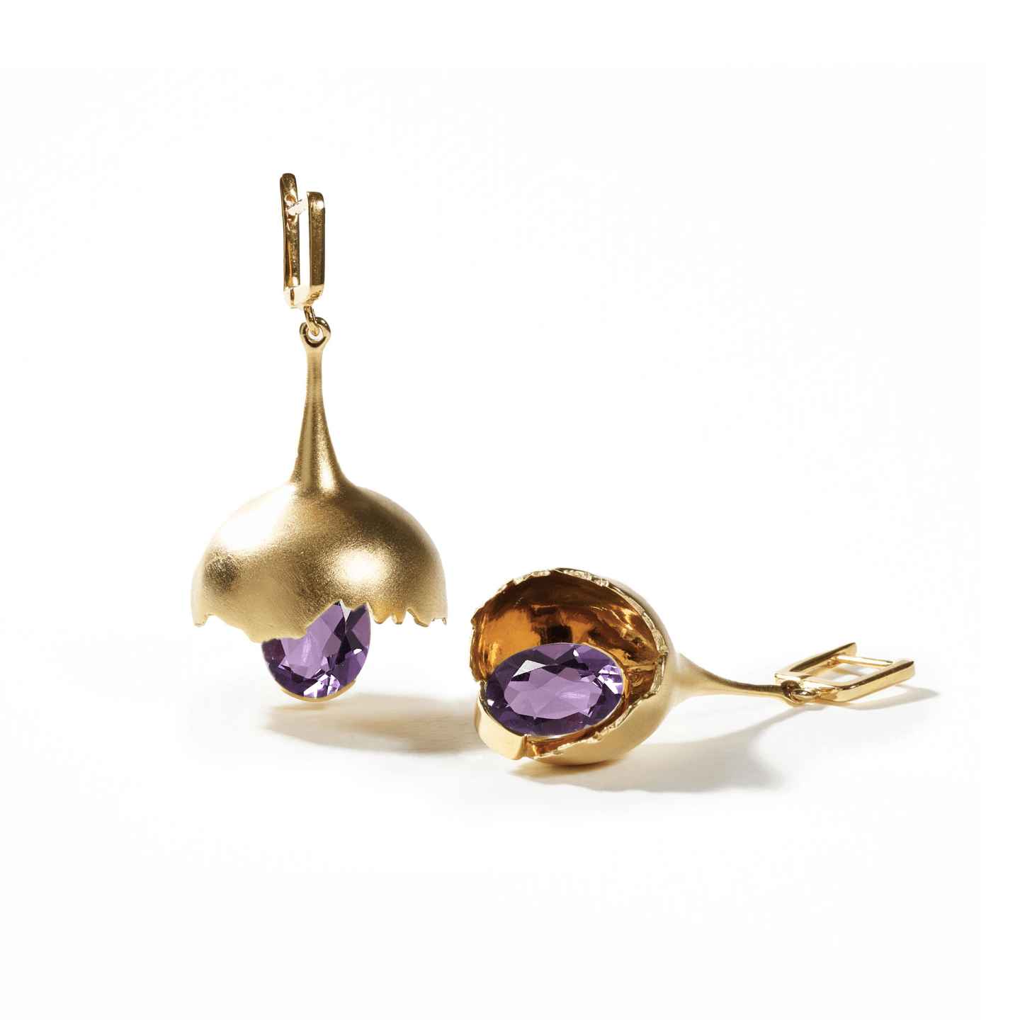 Gobl Award-Winning Earrings Co-Designed with Custom Gemstone & Plating Options: Green Amethyst, Purple Amethyst, Lemon Quartz, Blue Topaz, Smoky Quartz, Gold, Black or White Rhodium