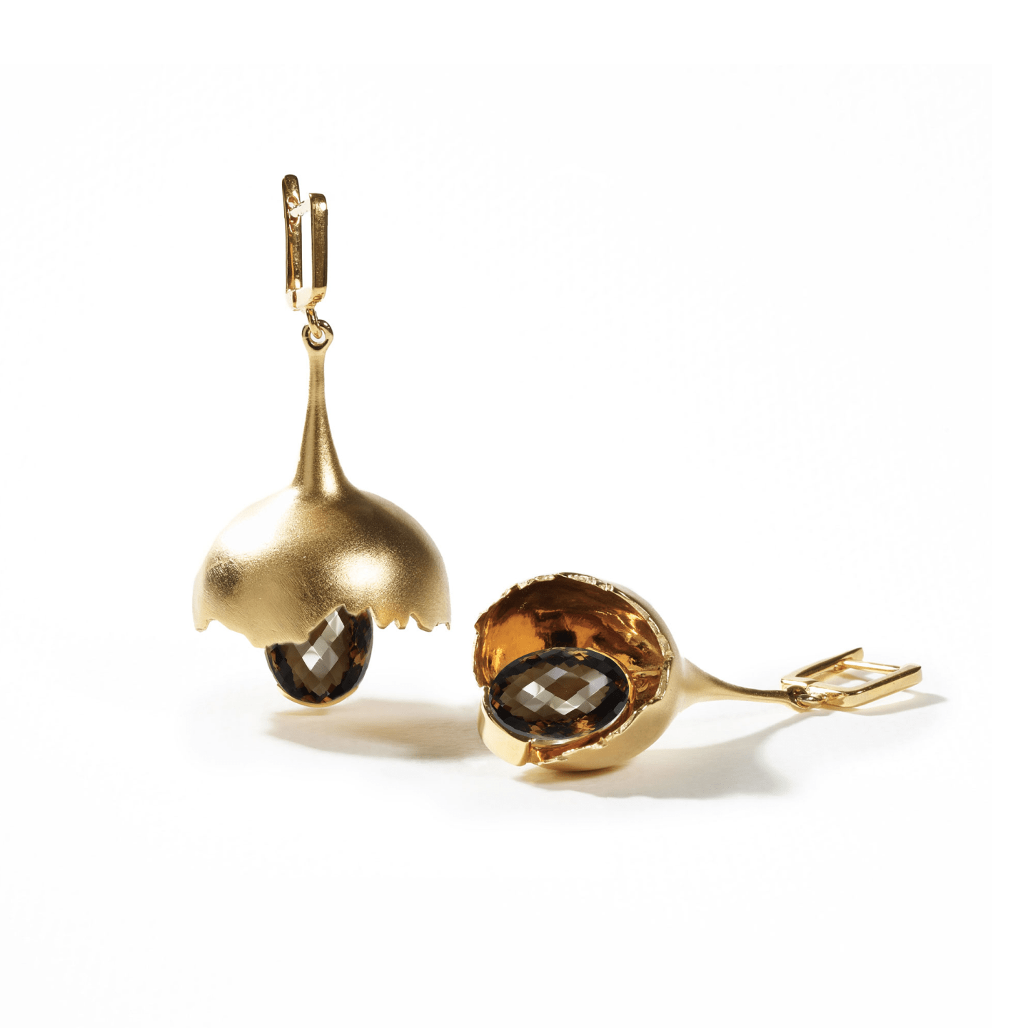 Gobl Award-Winning Earrings Co-Designed with Custom Gemstone & Plating Options: Green Amethyst, Purple Amethyst, Lemon Quartz, Blue Topaz, Smoky Quartz, Gold, Black or White Rhodium