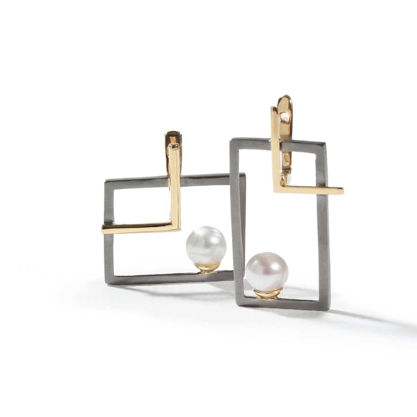 Tangu Cultured Pearl Earrings Personalized & Co-Designed with Custom Options: Black Pearl, White Pearl, White or Black Rhodium, Gold