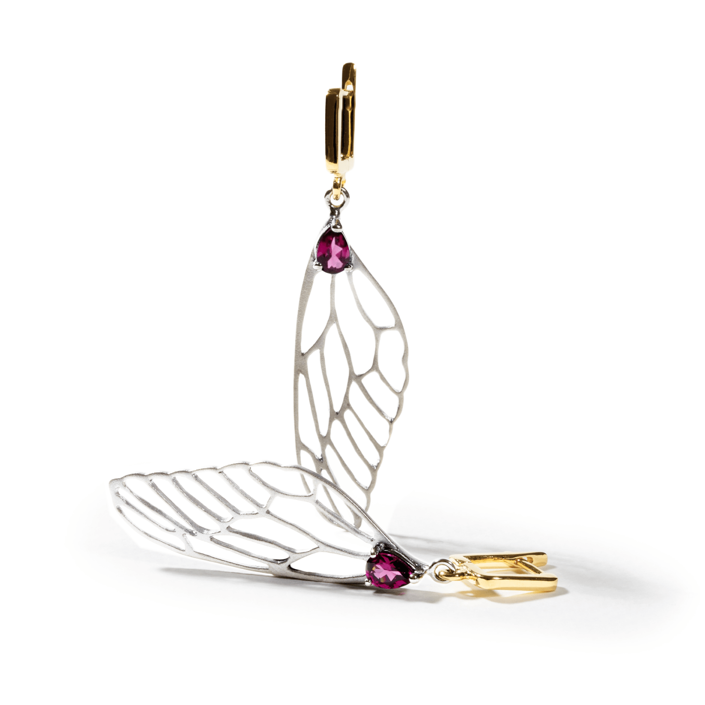 Farash Dragonfly Wing Earrings Personalized & Co-Designed with Custom Options: Blue Topaz, Amethyst, Rhodolite, Citrine, Garnet, Peridot, White or Black Rhodium, Gold