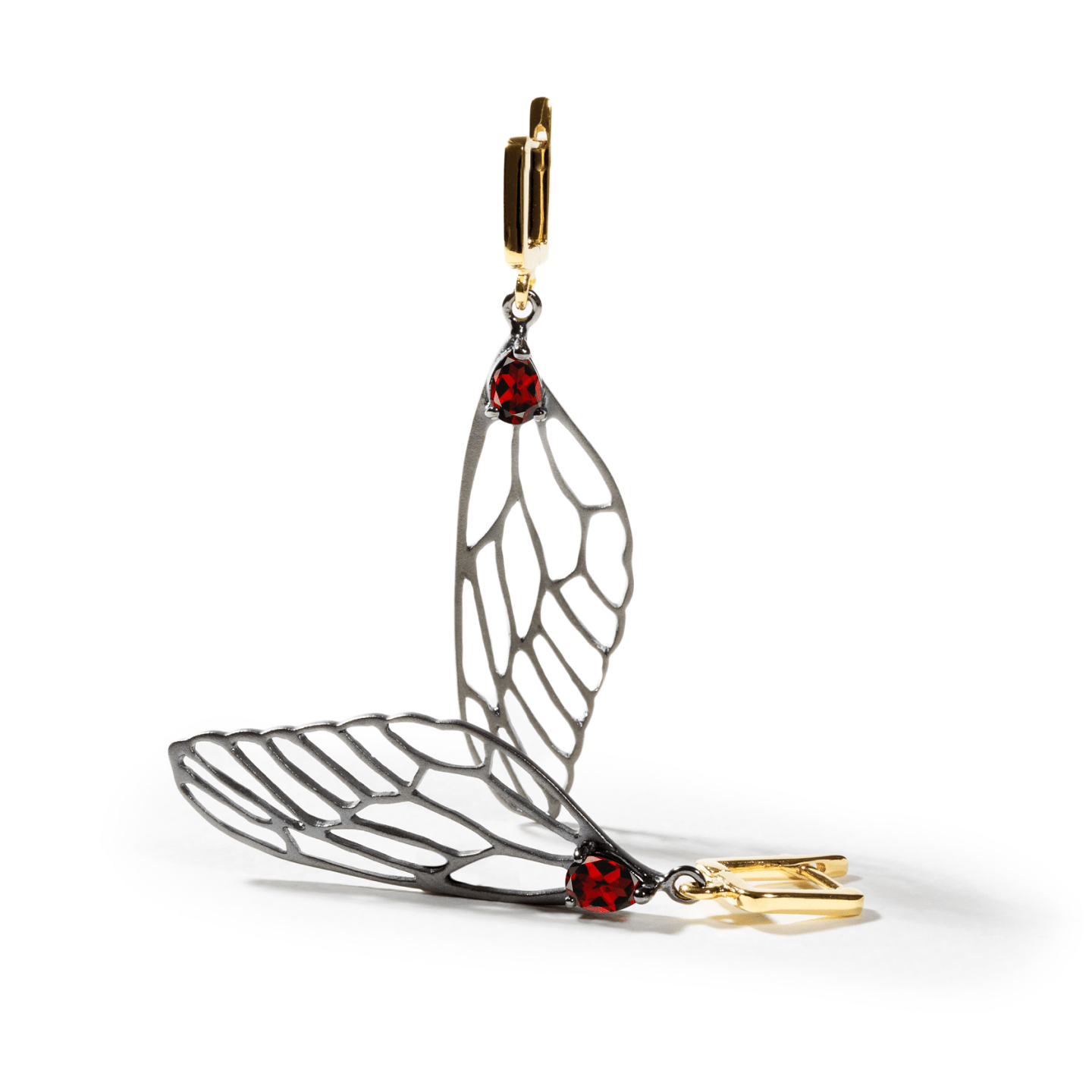Farash Dragonfly Wing Earrings Personalized & Co-Designed with Custom Options: Blue Topaz, Amethyst, Rhodolite, Citrine, Garnet, Peridot, White or Black Rhodium, Gold