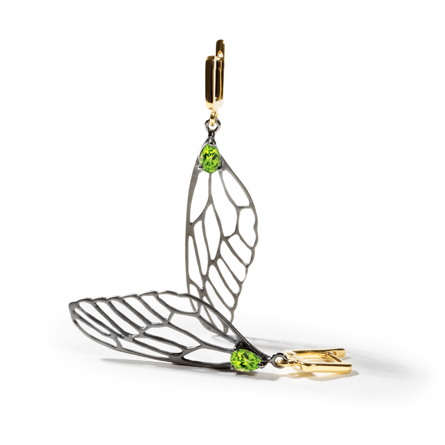 Farash Dragonfly Wing Earrings Personalized & Co-Designed with Custom Options: Blue Topaz, Amethyst, Rhodolite, Citrine, Garnet, Peridot, White or Black Rhodium, Gold